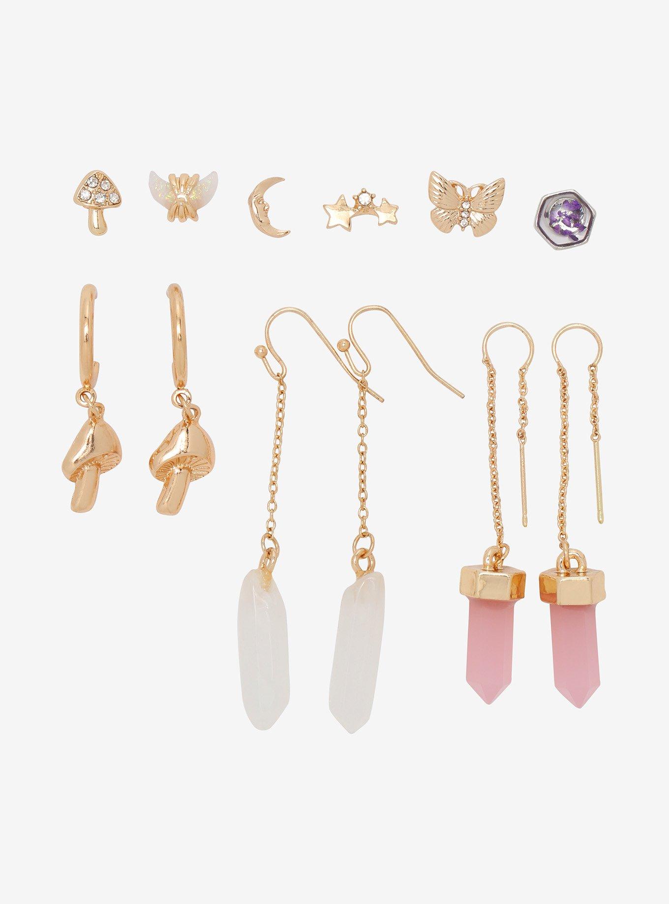 Celestial Faux Crystal Mismatch Earring Set | Hot Topic