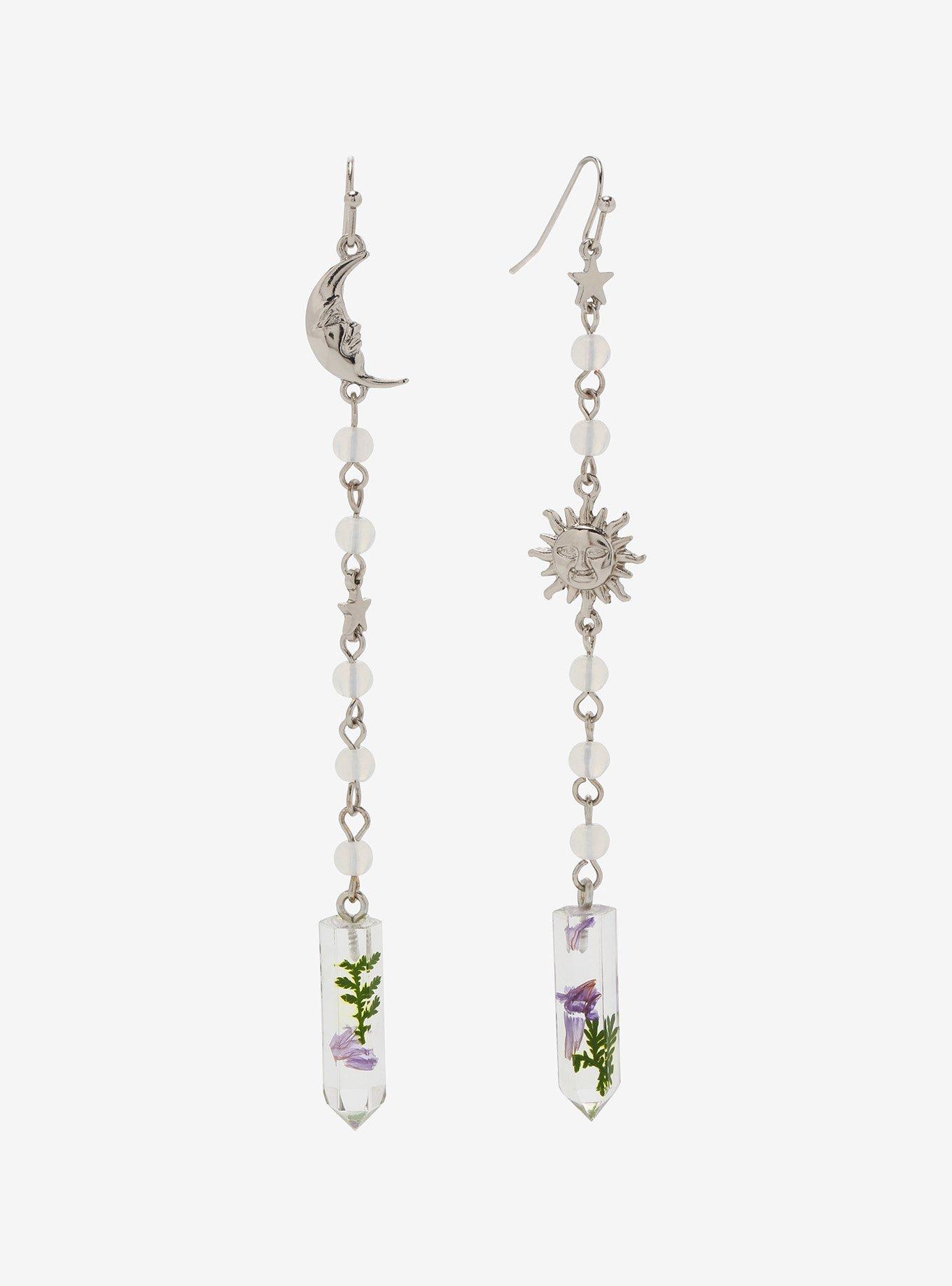 Bead Crystal Celestial Mismatch Earrings, , hi-res