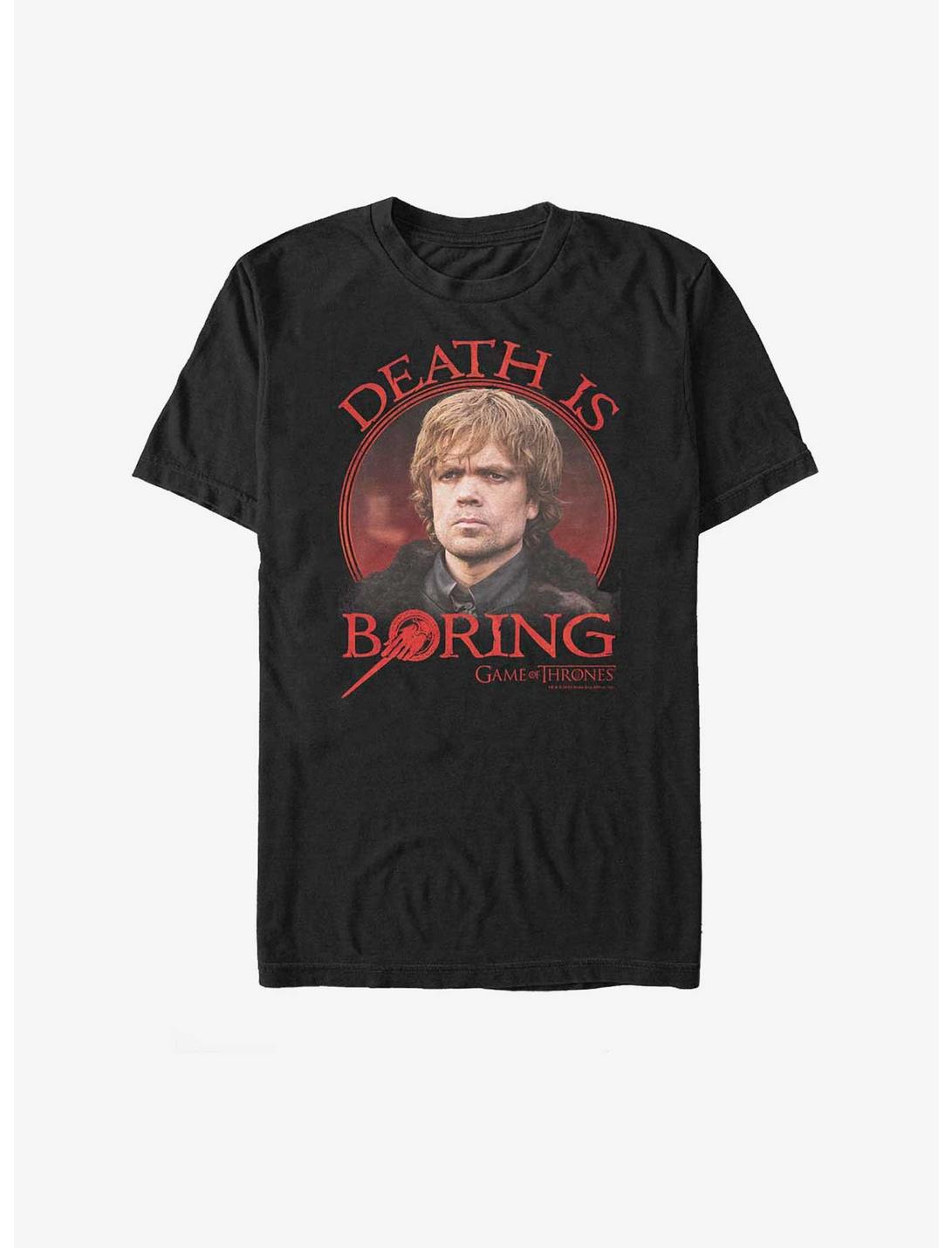 Game Of Thrones Tyrion Death Is Boring T-Shirt, BLACK, hi-res