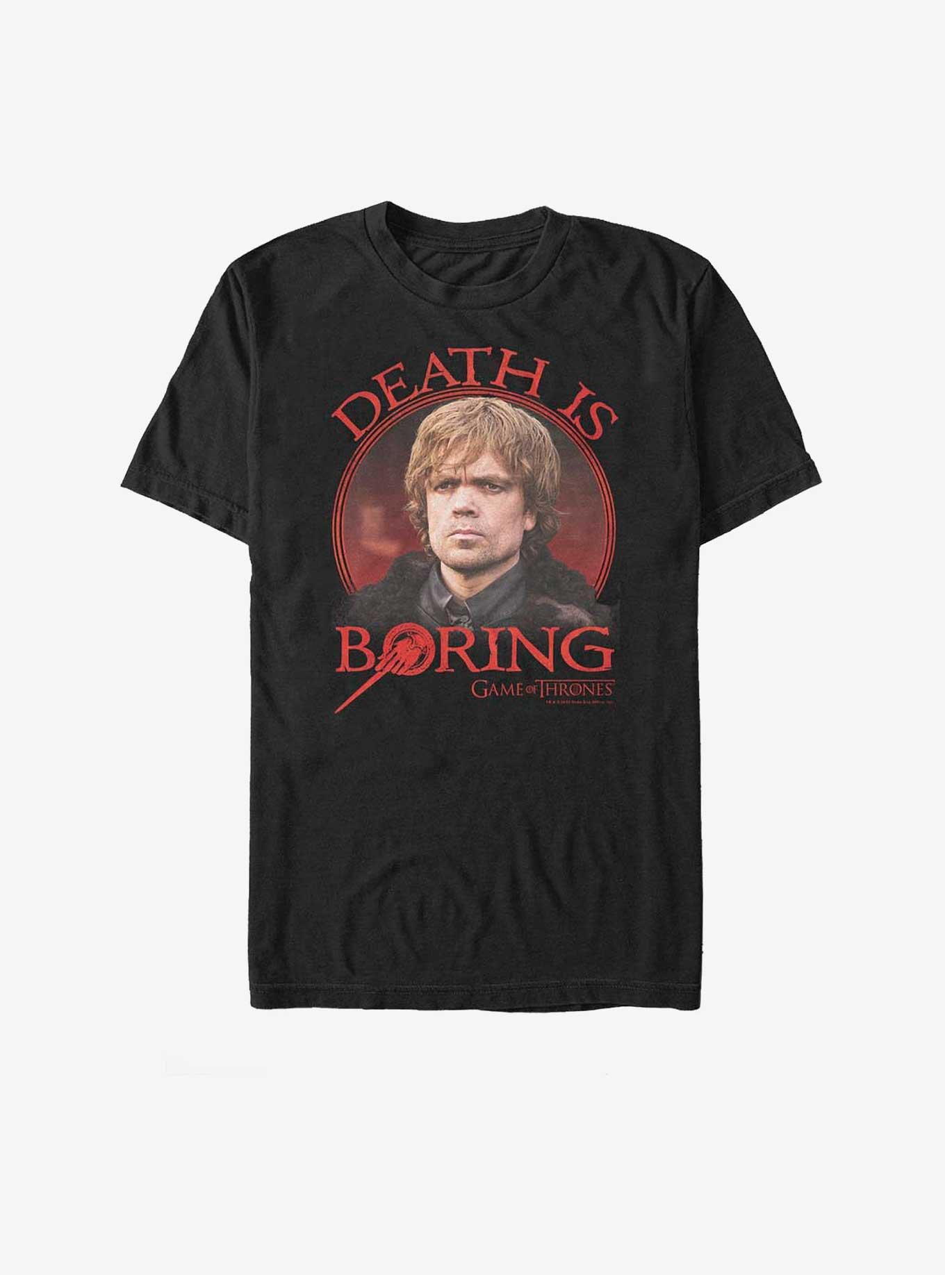 Game Of Thrones Tyrion Death Is Boring T-Shirt, BLACK, hi-res