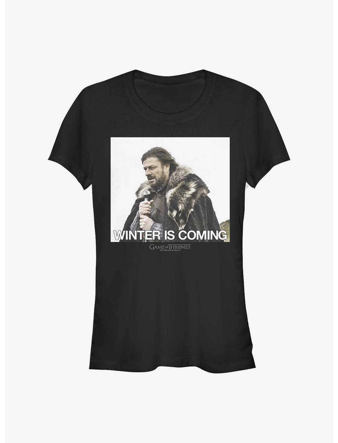 Game Of Thrones Eddard Stark Winter Is Coming Girls T-Shirt, BLACK, hi-res