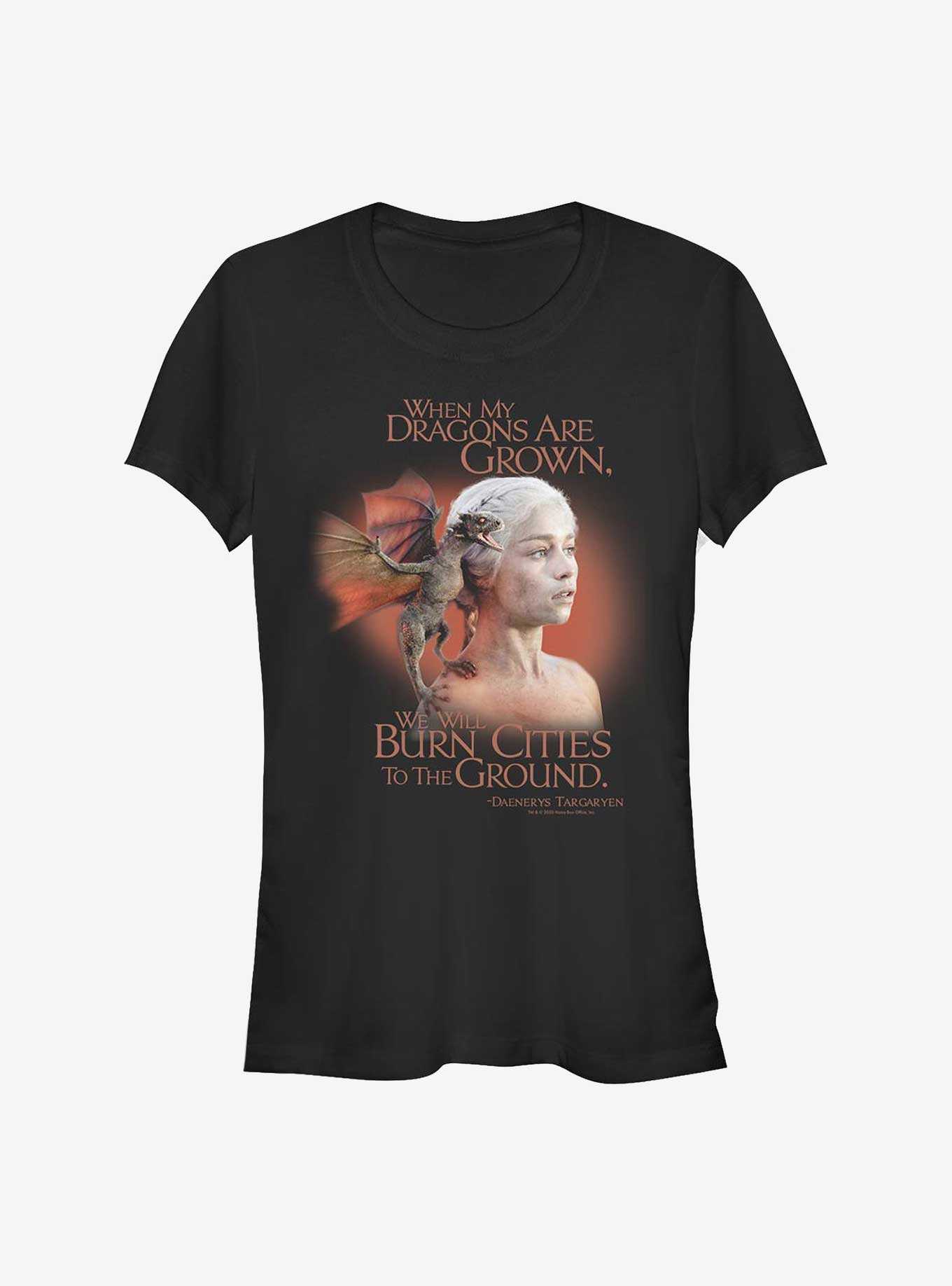 Game Of Thrones Daenerys Dragons Burn Cities Girls T-Shirt, , hi-res