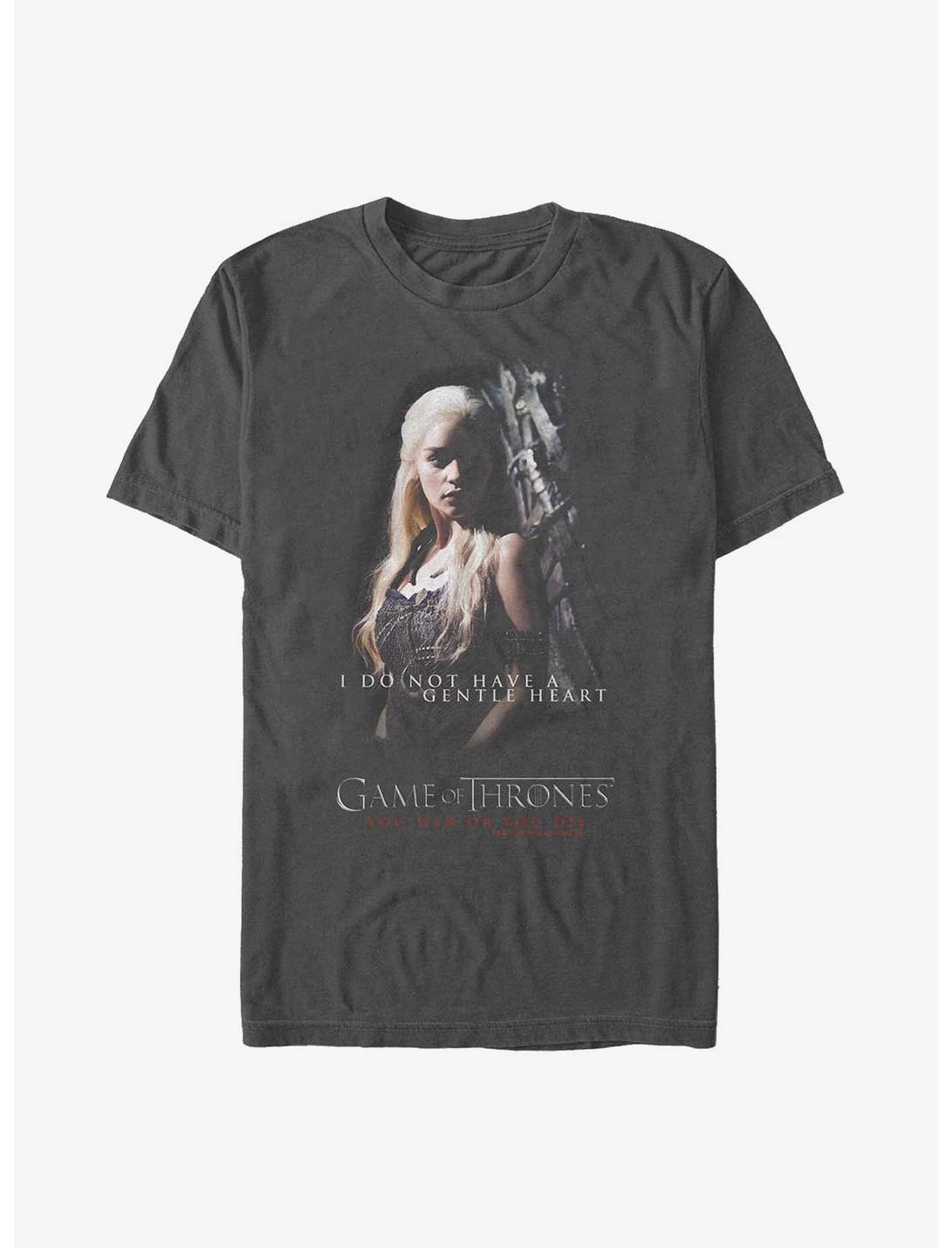 Game Of Thrones Daenerys No Gentle Heart T-Shirt, CHARCOAL, hi-res