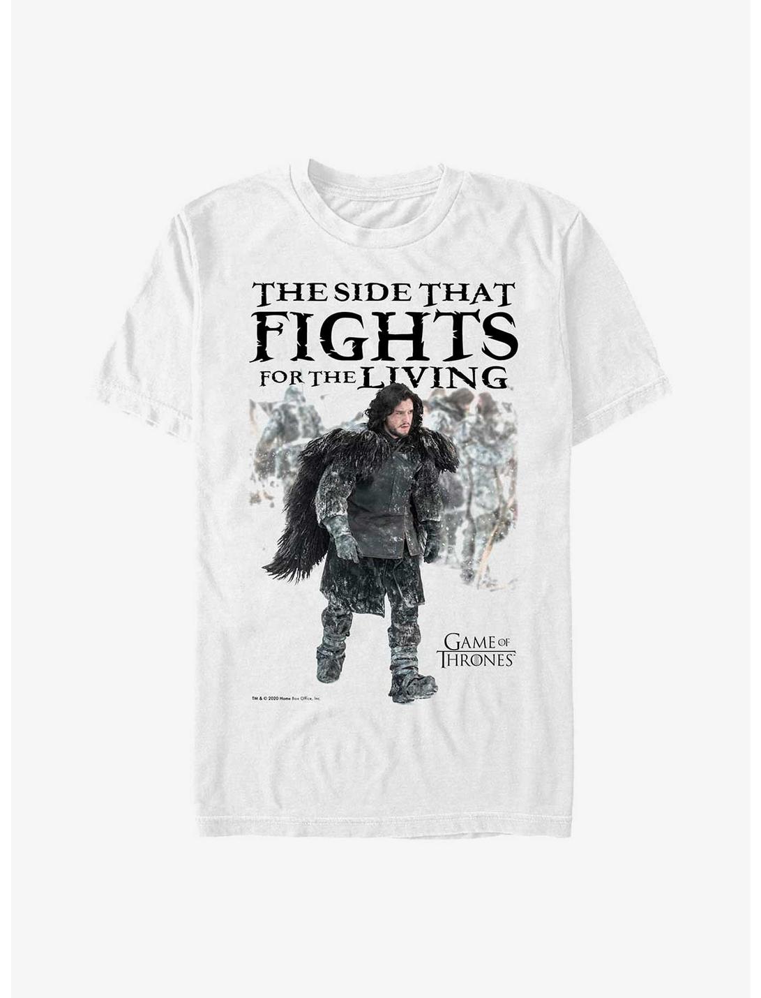 Game Of Thrones Jon Snow Fight For The Living T-Shirt, WHITE, hi-res