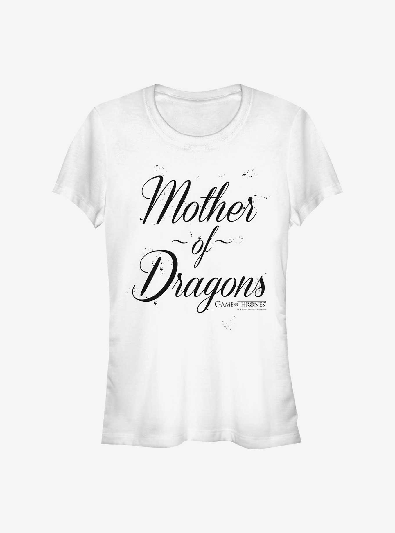 Game Of Thrones Mother Of Dragons Script Girls T-Shirt, WHITE, hi-res