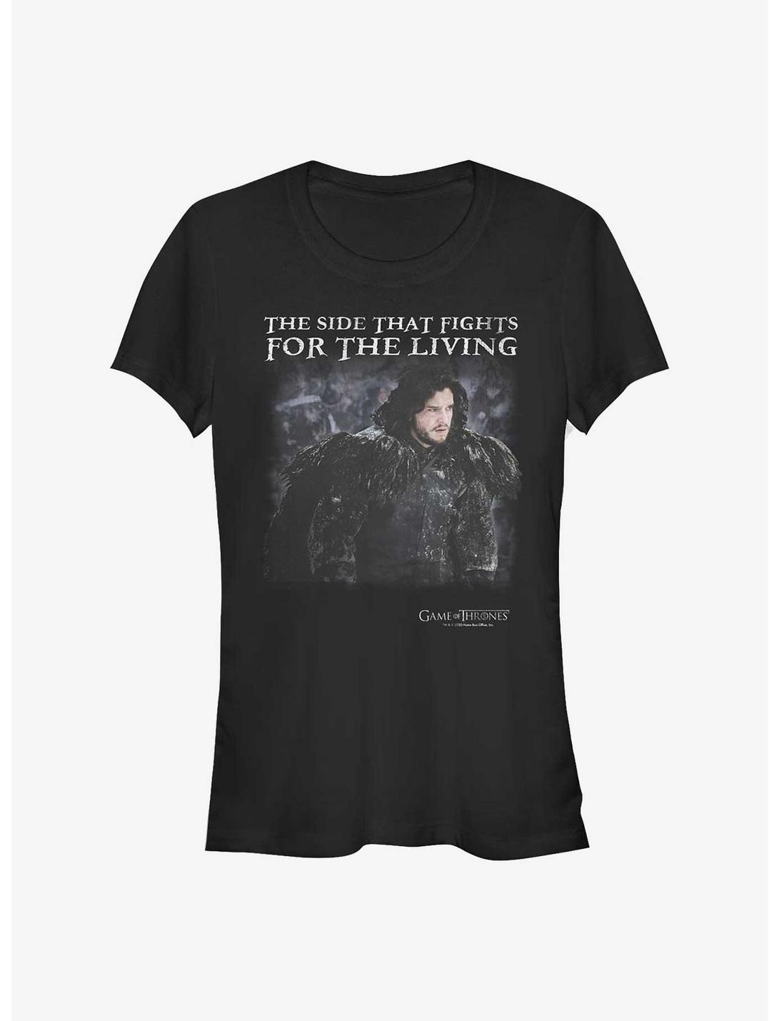 Game Of Thrones Snow Fights For The Living Girls T-Shirt, BLACK, hi-res
