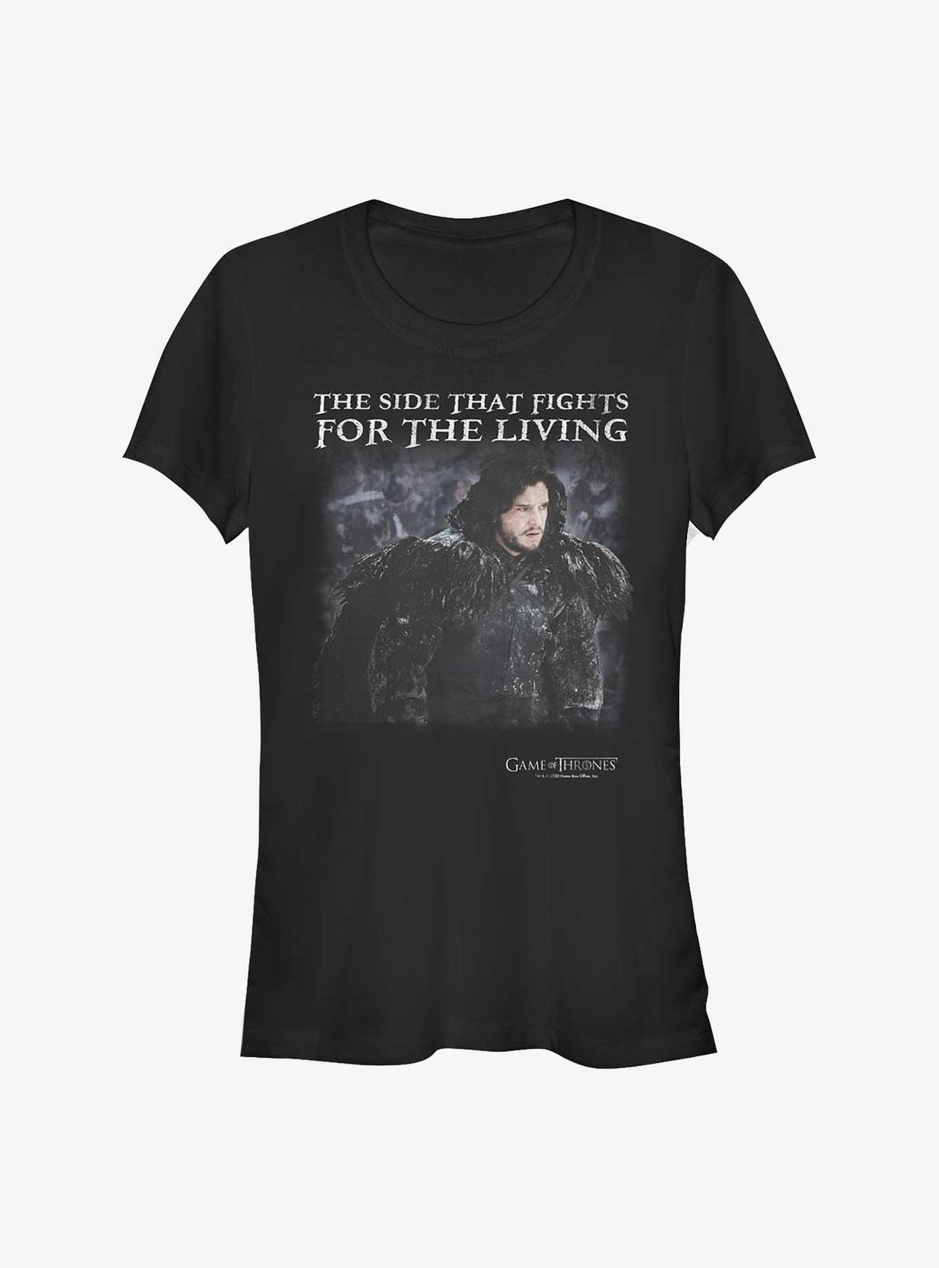 Game Of Thrones Snow Fights For The Living Girls T-Shirt, BLACK, hi-res