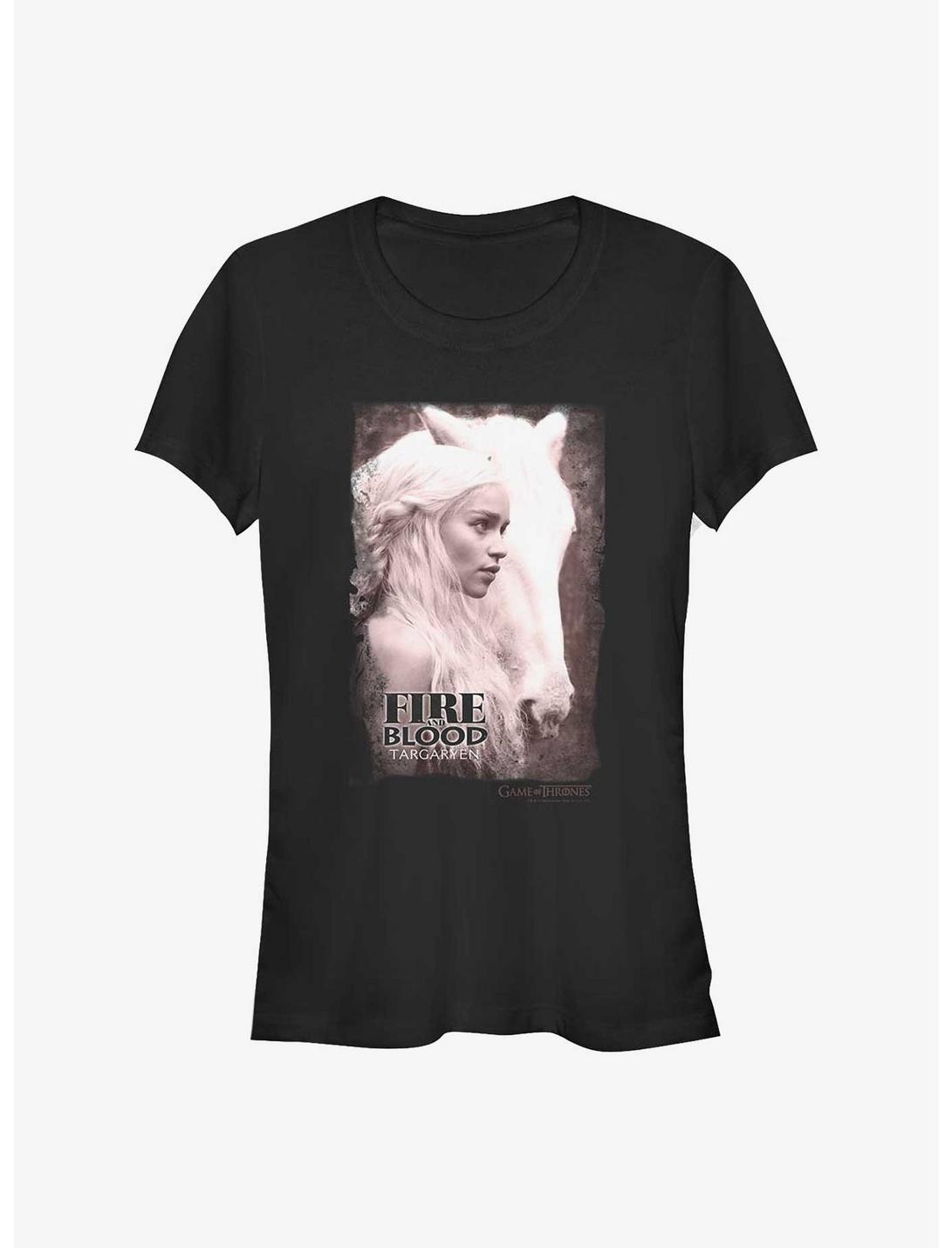 Game Of Thrones Daenerys Fire And Blood Girls T-Shirt, BLACK, hi-res