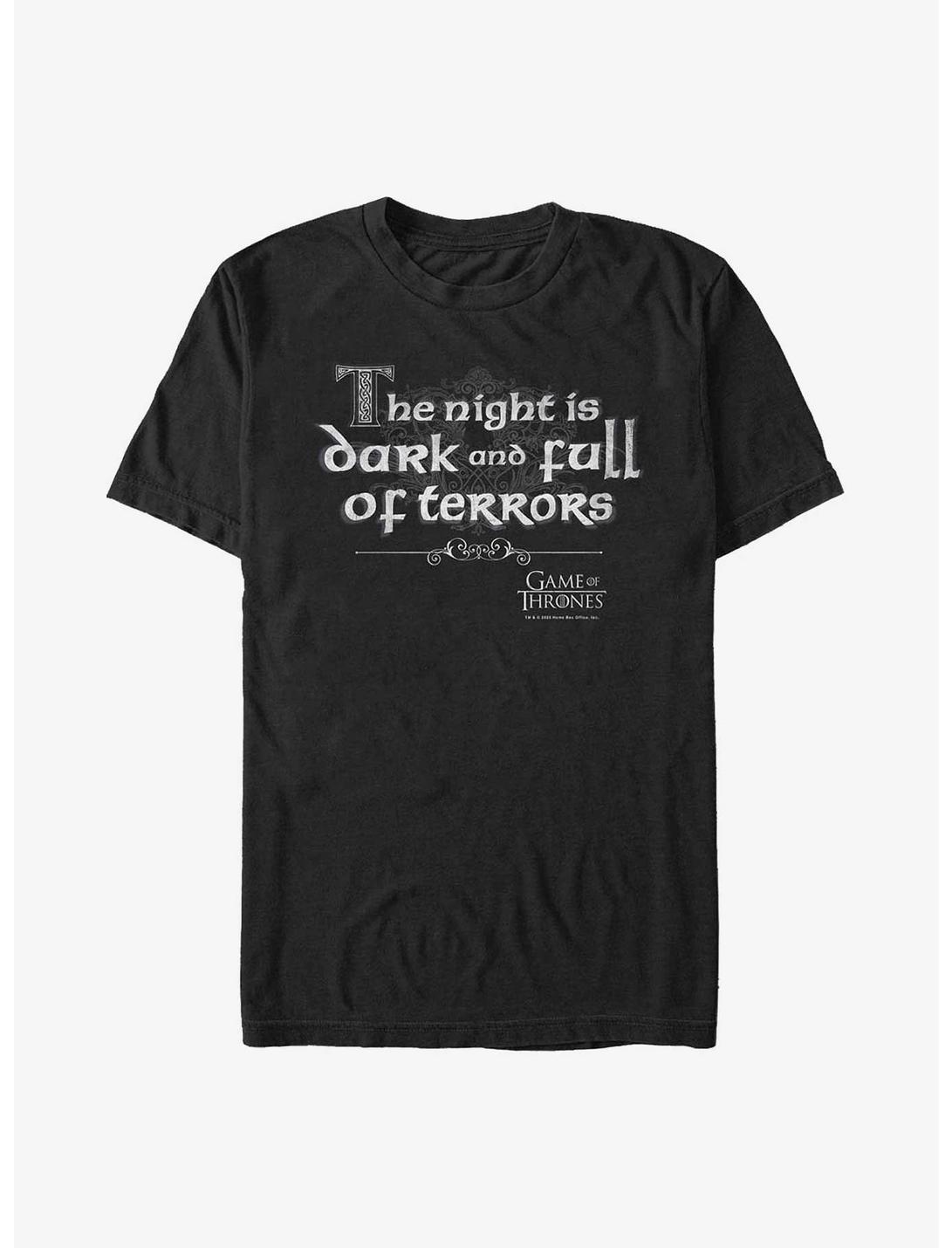 Game Of Thrones Night Full Of Terrors T-Shirt, BLACK, hi-res