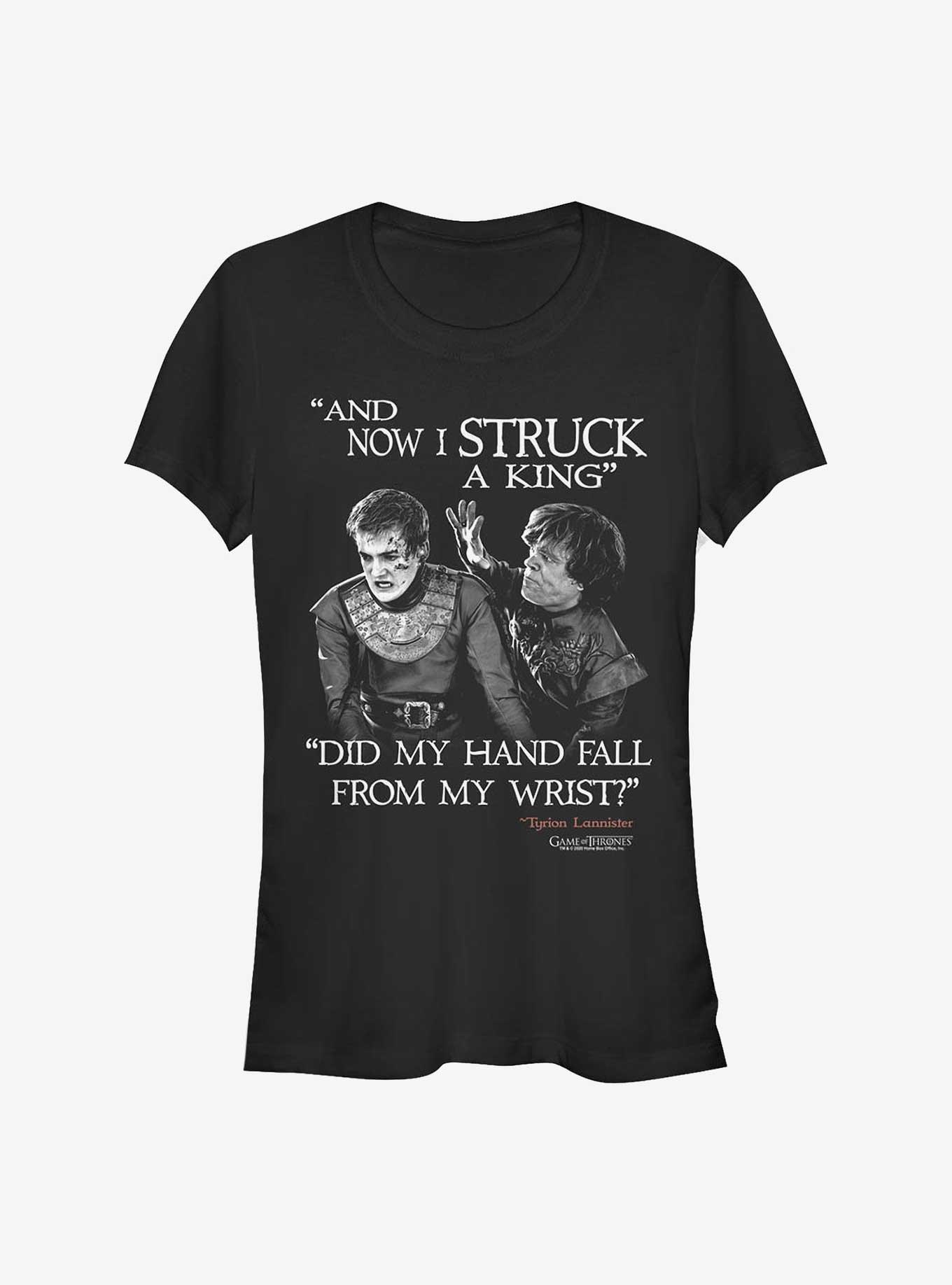 Game Of Thrones Tyrion Joffrey Struck A King Girls T-Shirt, BLACK, hi-res