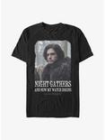 Game Of Thrones Jon Snow Night Watch Begins T-Shirt, BLACK, hi-res