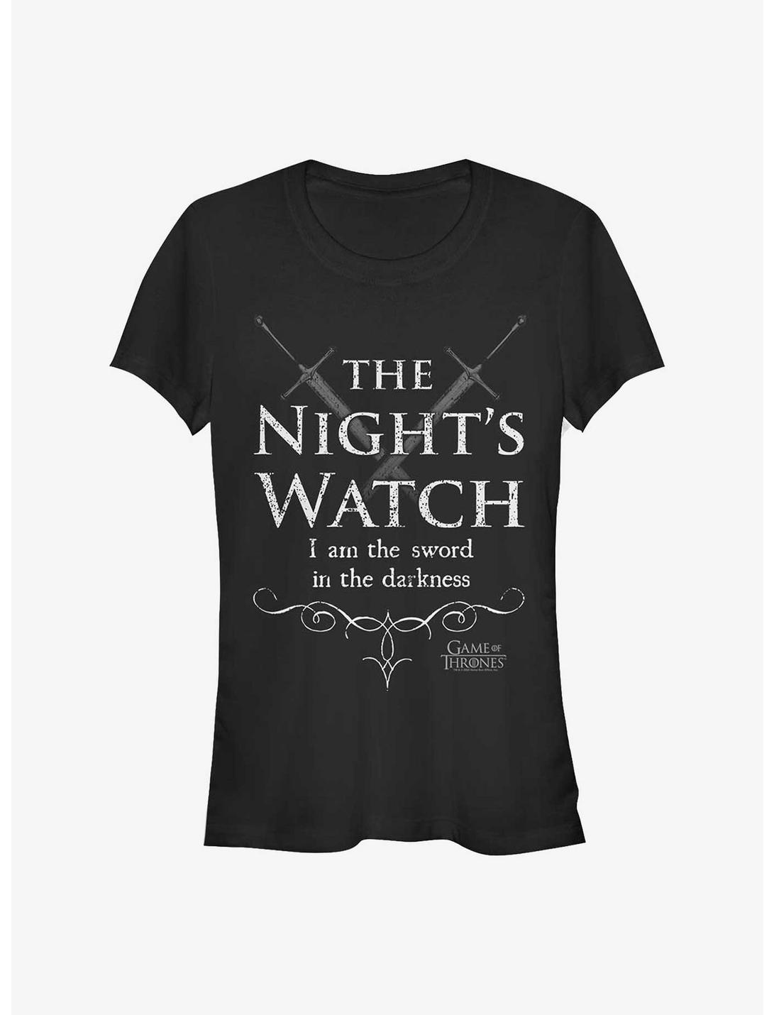 Game Of Thrones Night's Watch Sword Girls T-Shirt, BLACK, hi-res