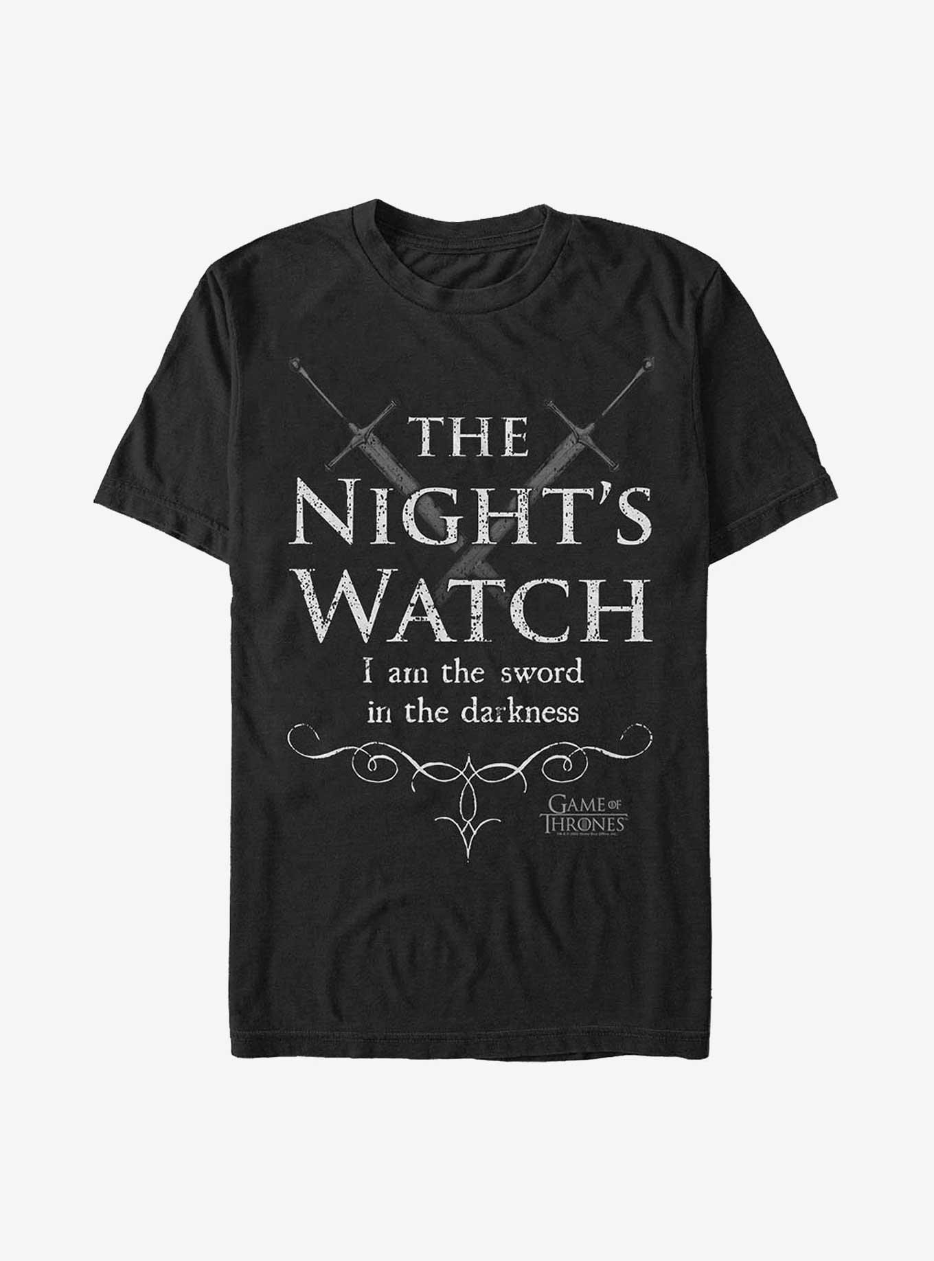 Game Of Thrones Night's Watch Sword T-Shirt, BLACK, hi-res