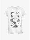 Game Of Thrones King In The North Wolf Girls T-Shirt, WHITE, hi-res