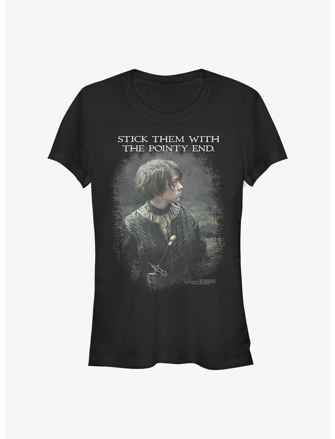 Game Of Thrones Arya Stick The Pointy End Girls T-Shirt, BLACK, hi-res