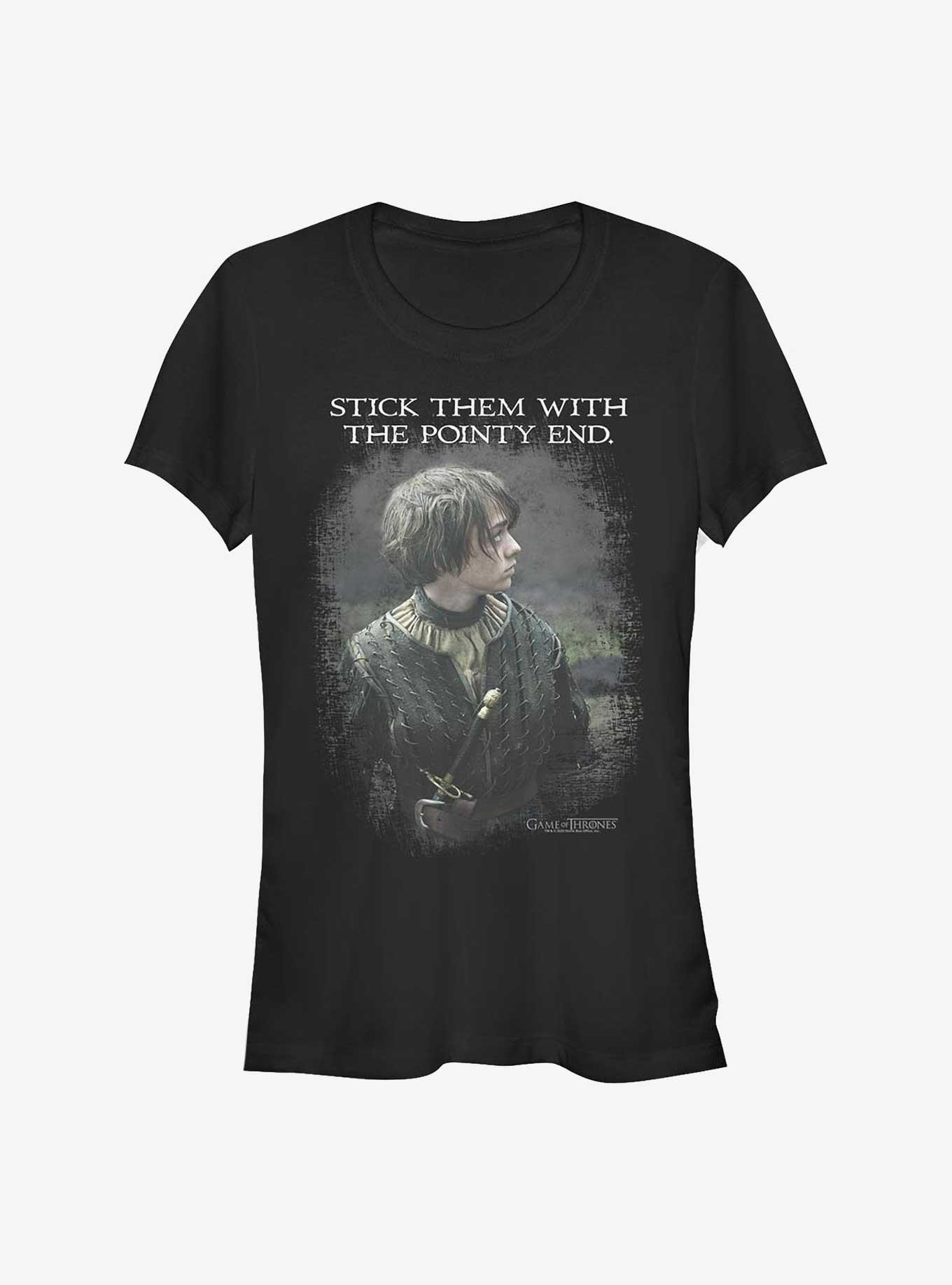 Game Of Thrones Arya Stick The Pointy End Girls T-Shirt, BLACK, hi-res