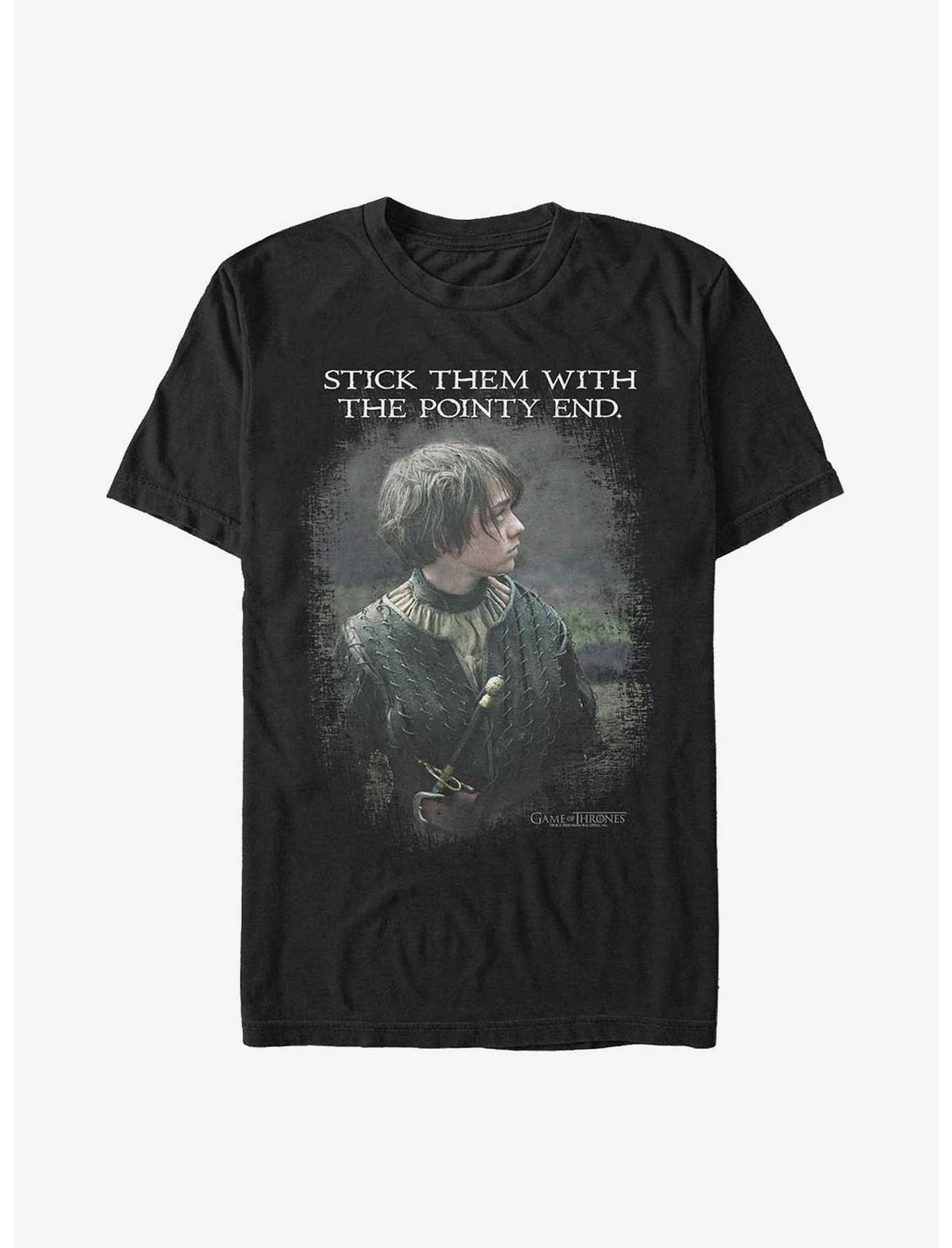 Game Of Thrones Arya Stick The Pointy End T-Shirt, BLACK, hi-res