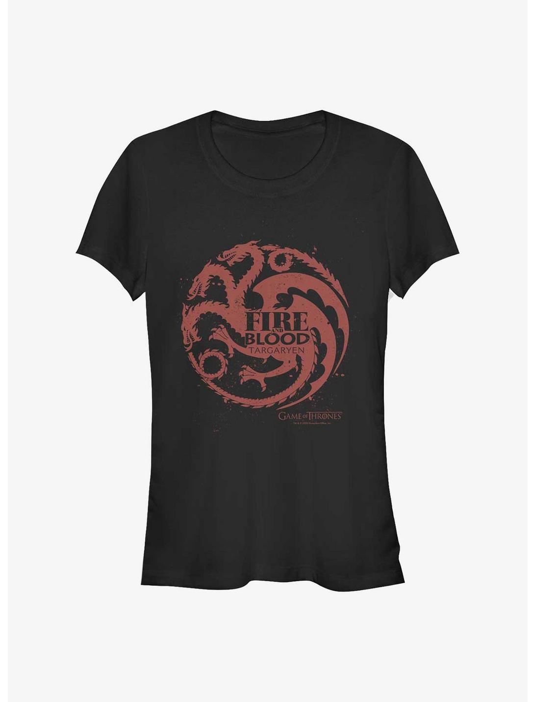 Game Of Thrones Targaryen Dragon Fire Girls T-Shirt, BLACK, hi-res