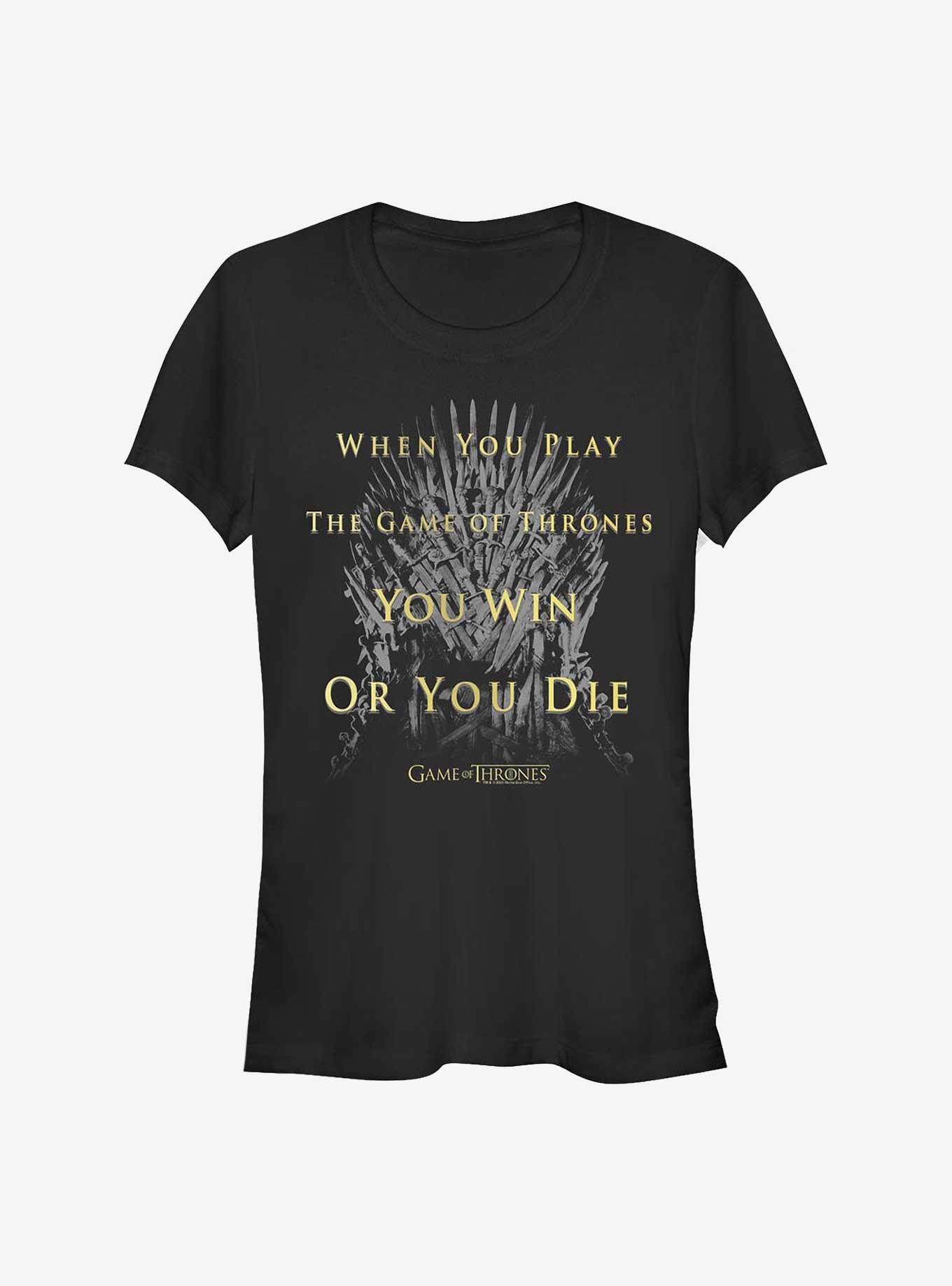 Game Of Thrones Win Or Die Girls T-Shirt, BLACK, hi-res