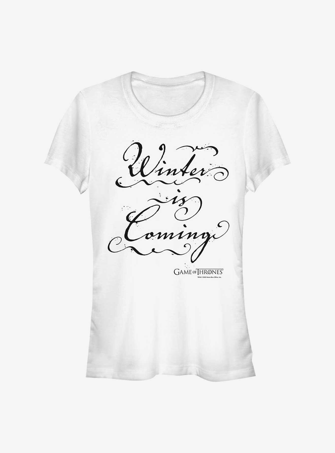 Game Of Thrones Winter Is Coming Calligraphy Girls T-Shirt, , hi-res