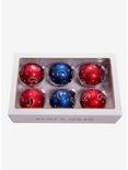 Bandana Style Glass Ball Ornaments 6 Pc Set, , hi-res