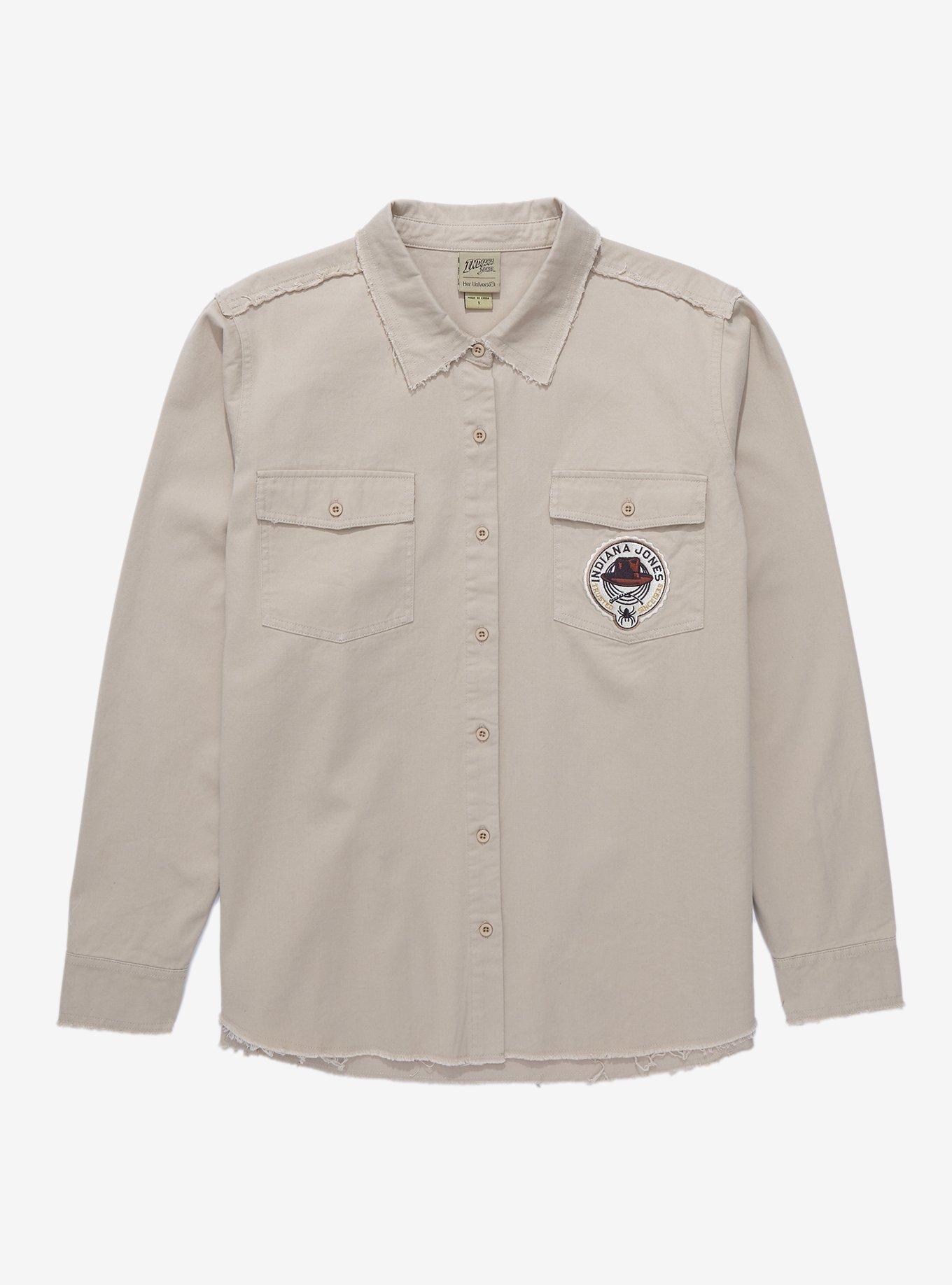 Our Universe Indiana Jones Patch Utility Overshirt Plus Size, MULTI, hi-res