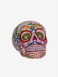 Resin White Skull With Multicolor Design Tablepiece, , hi-res