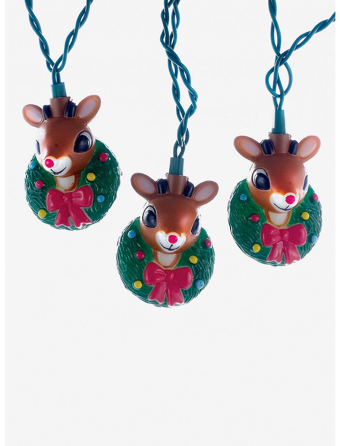 Plus Size Rudolph Head With Wreath Light Set, , hi-res