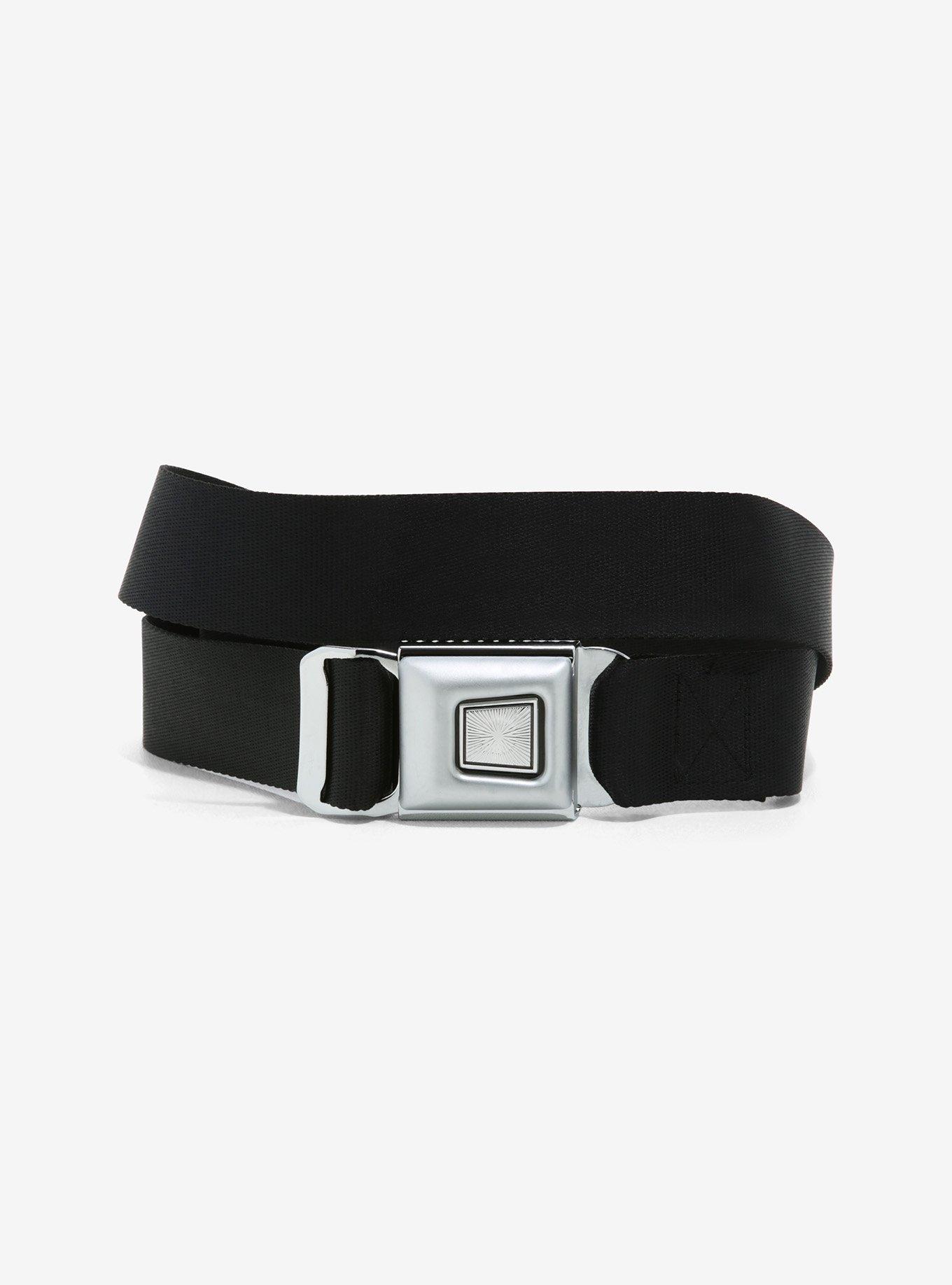 Solid Black Seatbelt Belt, , hi-res