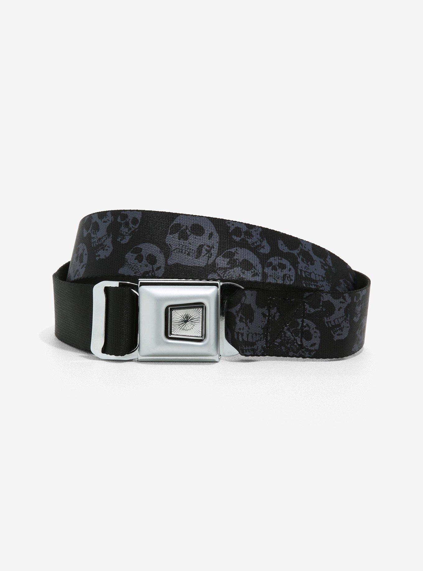 Grey Skulls Seatbelt Belt, , hi-res