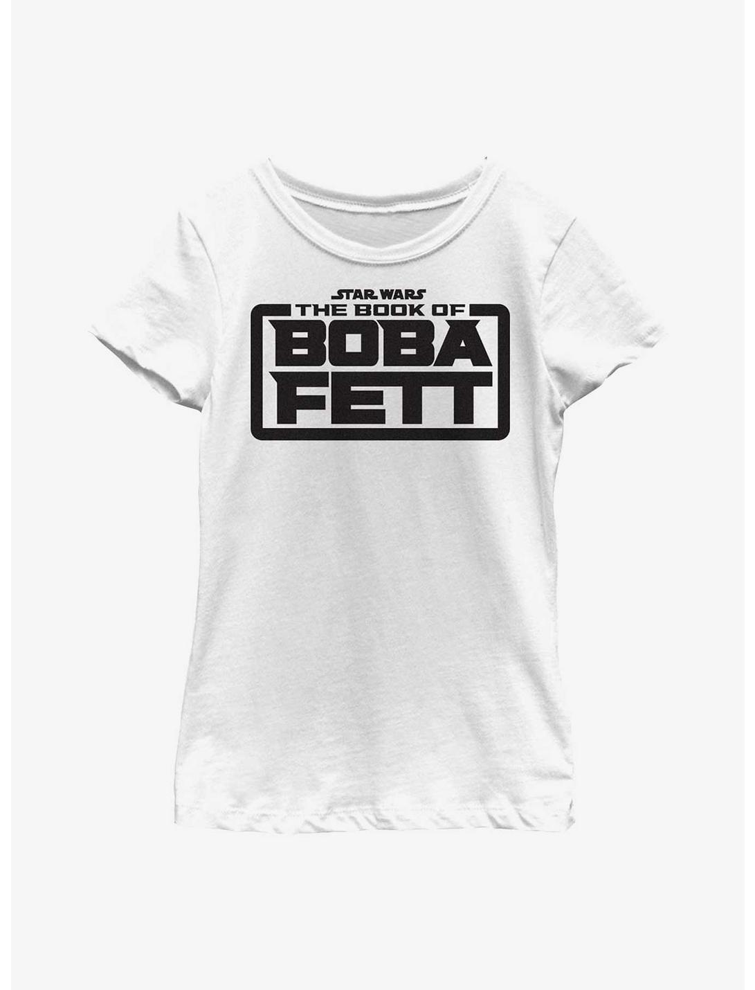 Star Wars The Book Of Boba Fett Basic Logo Youth Girls T-Shirt, WHITE, hi-res