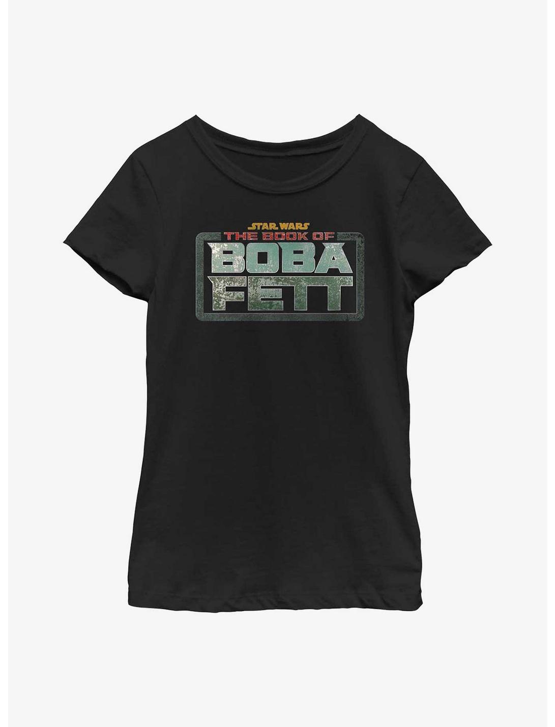 Star Wars The Book Of Boba Fett Main Logo Colors Youth Girls T-Shirt, BLACK, hi-res