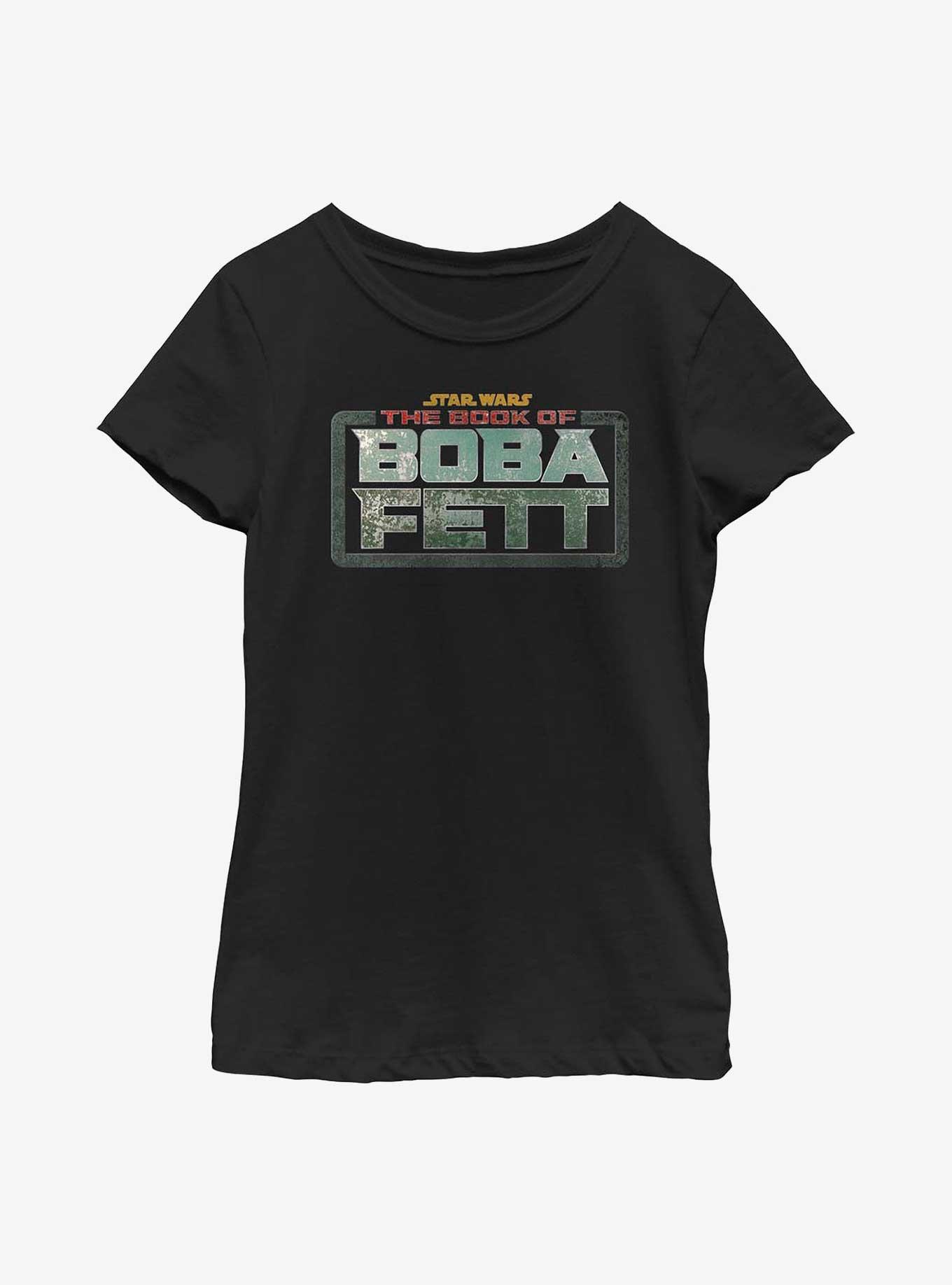 Star Wars The Book Of Boba Fett Main Logo Colors Youth Girls T-Shirt, BLACK, hi-res