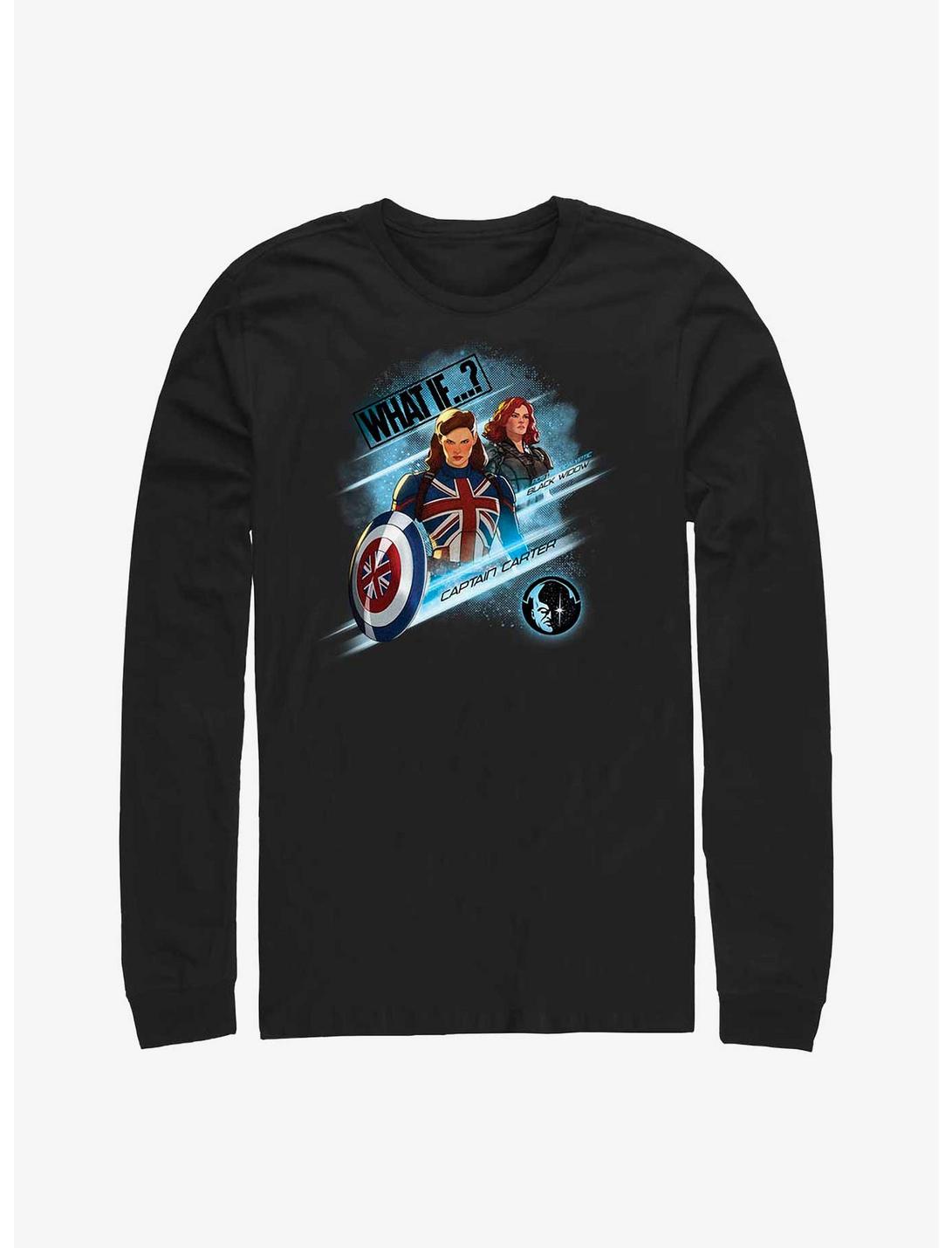 Marvel What If?? Captain Carter & Black Widow Team Up Long-Sleeve T-Shirt, BLACK, hi-res