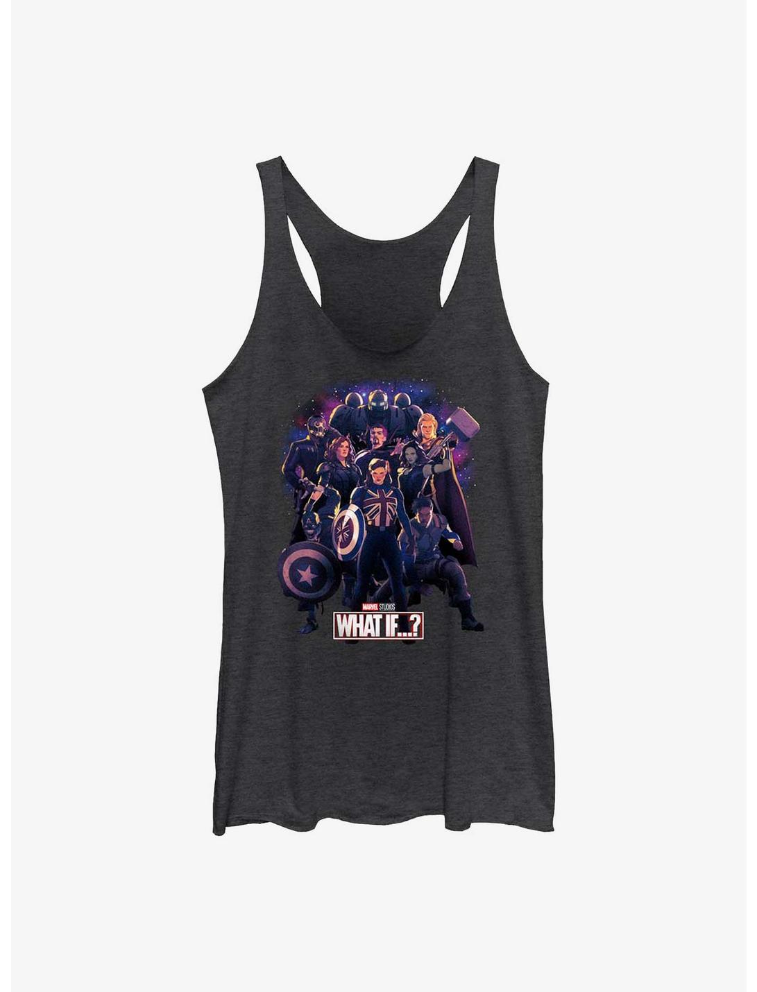 Plus Size Marvel What If?? Guardians Of The Multiverse Group Womens Tank Top, BLK HTR, hi-res