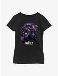 Marvel What If?? Guardians Of The Multiverse Group Youth Girls T-Shirt, BLACK, hi-res