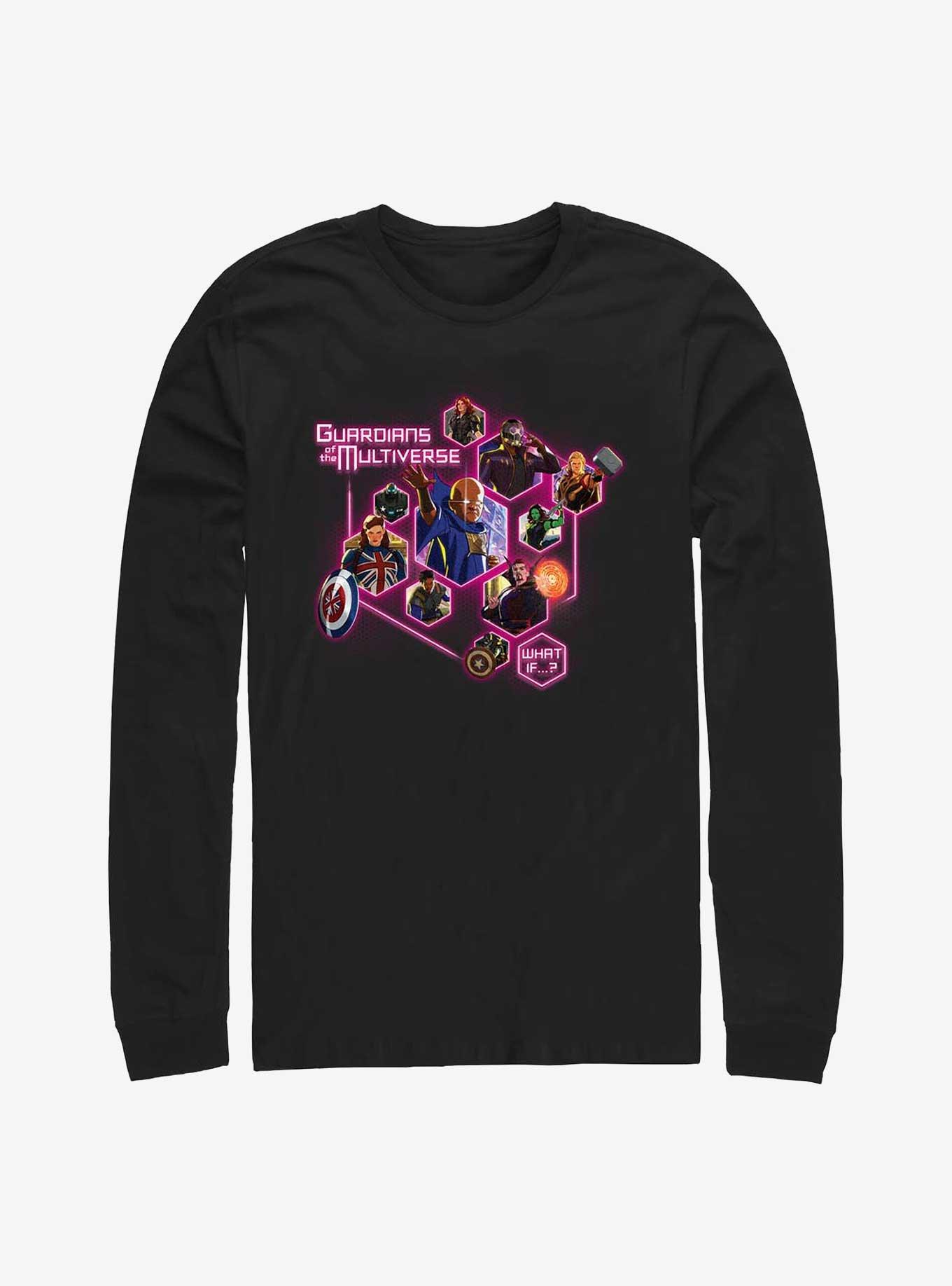Marvel What If?? Guardians Of The Multiverse Pods Long-Sleeve T-Shirt, BLACK, hi-res