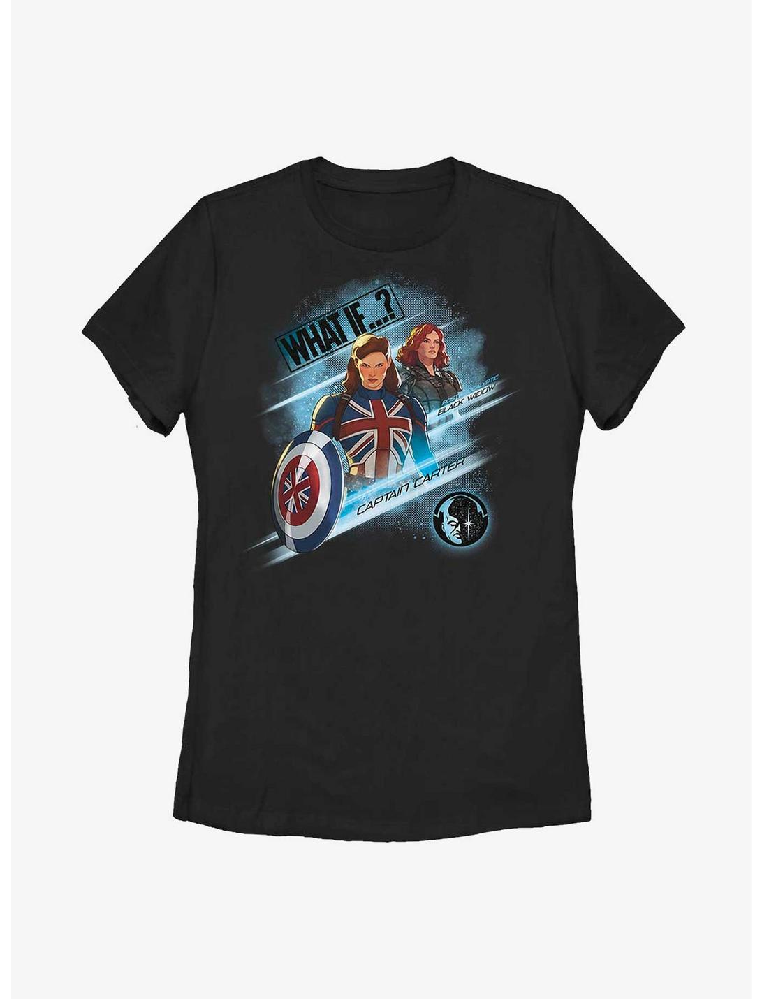 Marvel What If?? Captain Carter & Black Widow Team Up Womens T-Shirt, BLACK, hi-res