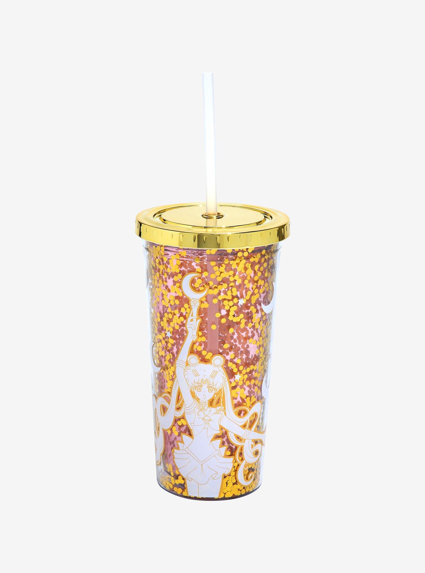 Sailor Moon Crystal Gold Glitter Acrylic Travel Cup, , hi-res