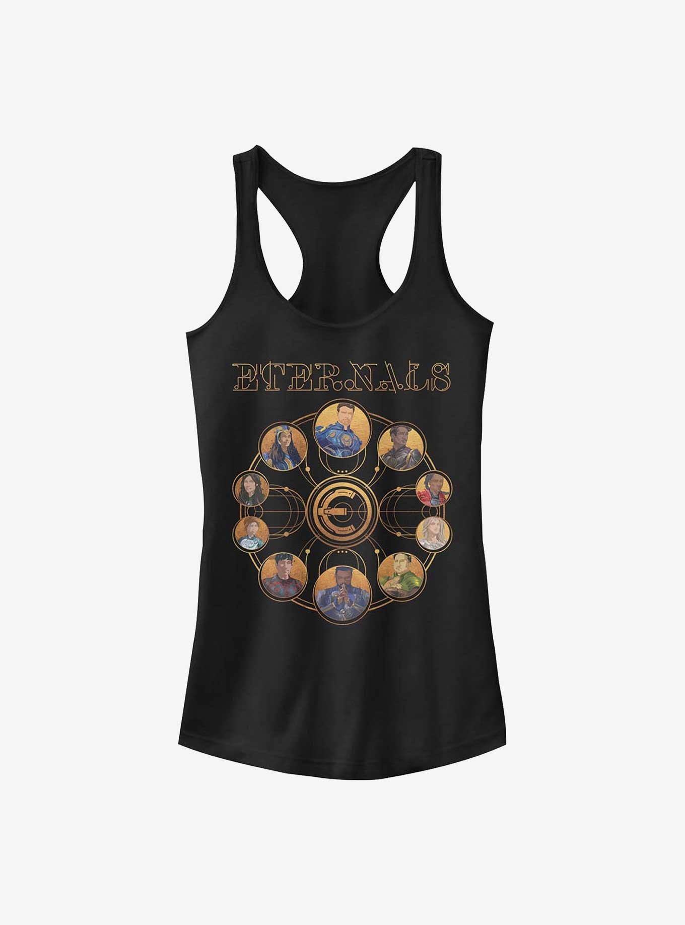 Marvel Eternals Circular Gold Heroes Girls Tank, BLACK, hi-res