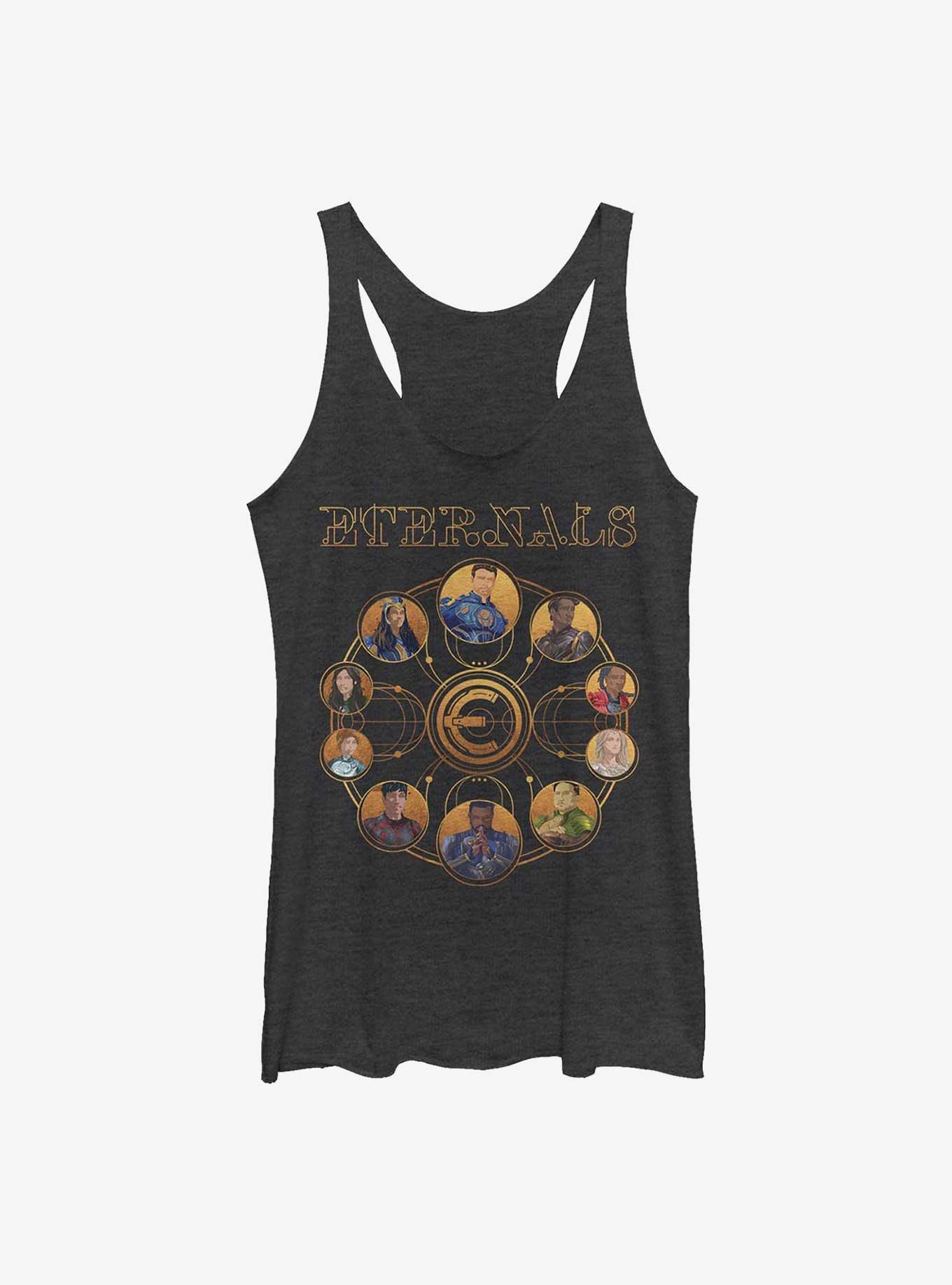 Marvel Eternals Circular Gold Heroes Girls Tank, BLK HTR, hi-res