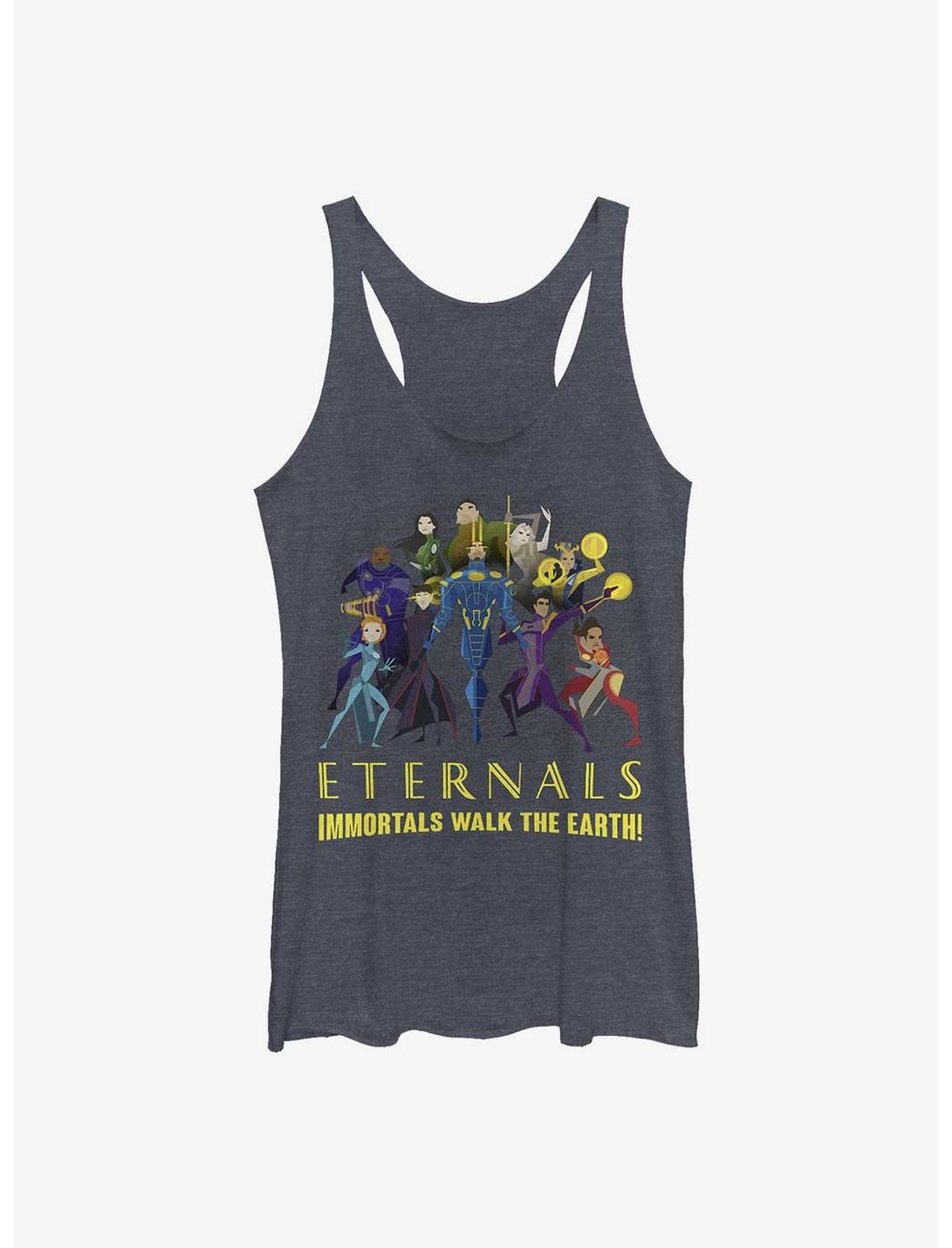 Marvel Eternals Immortals Walk The Earth Girls Tank, NAVY HTR, hi-res