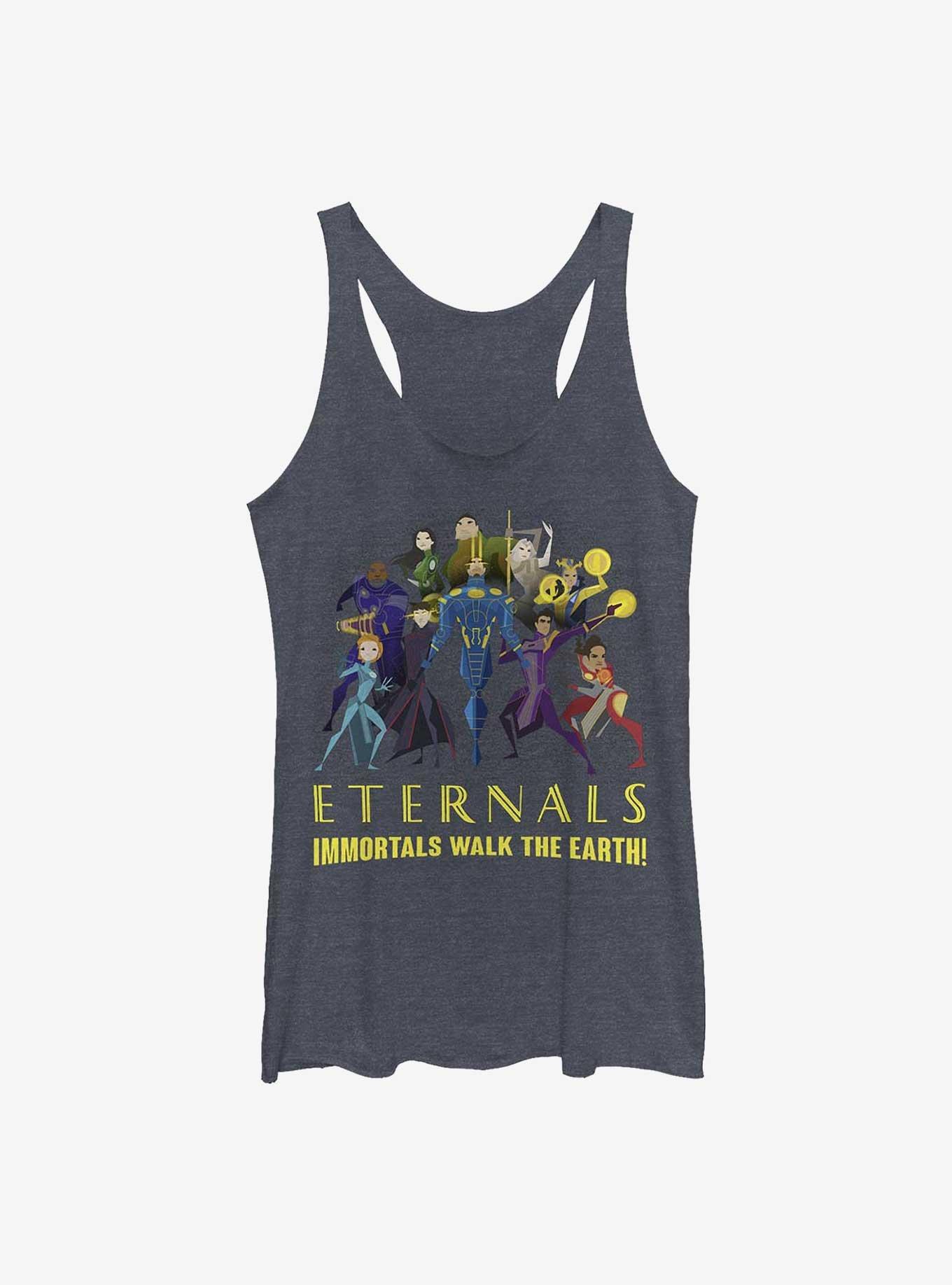 Marvel Eternals Immortals Walk The Earth Girls Tank, NAVY HTR, hi-res