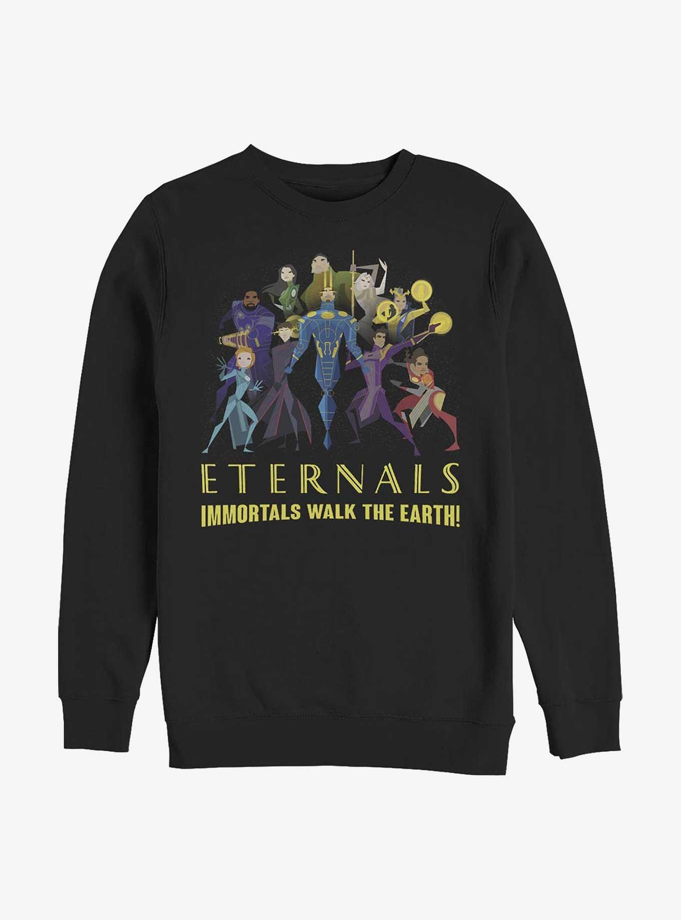 Marvel Eternals Immortals Walk The Earth Crew Sweatshirt
