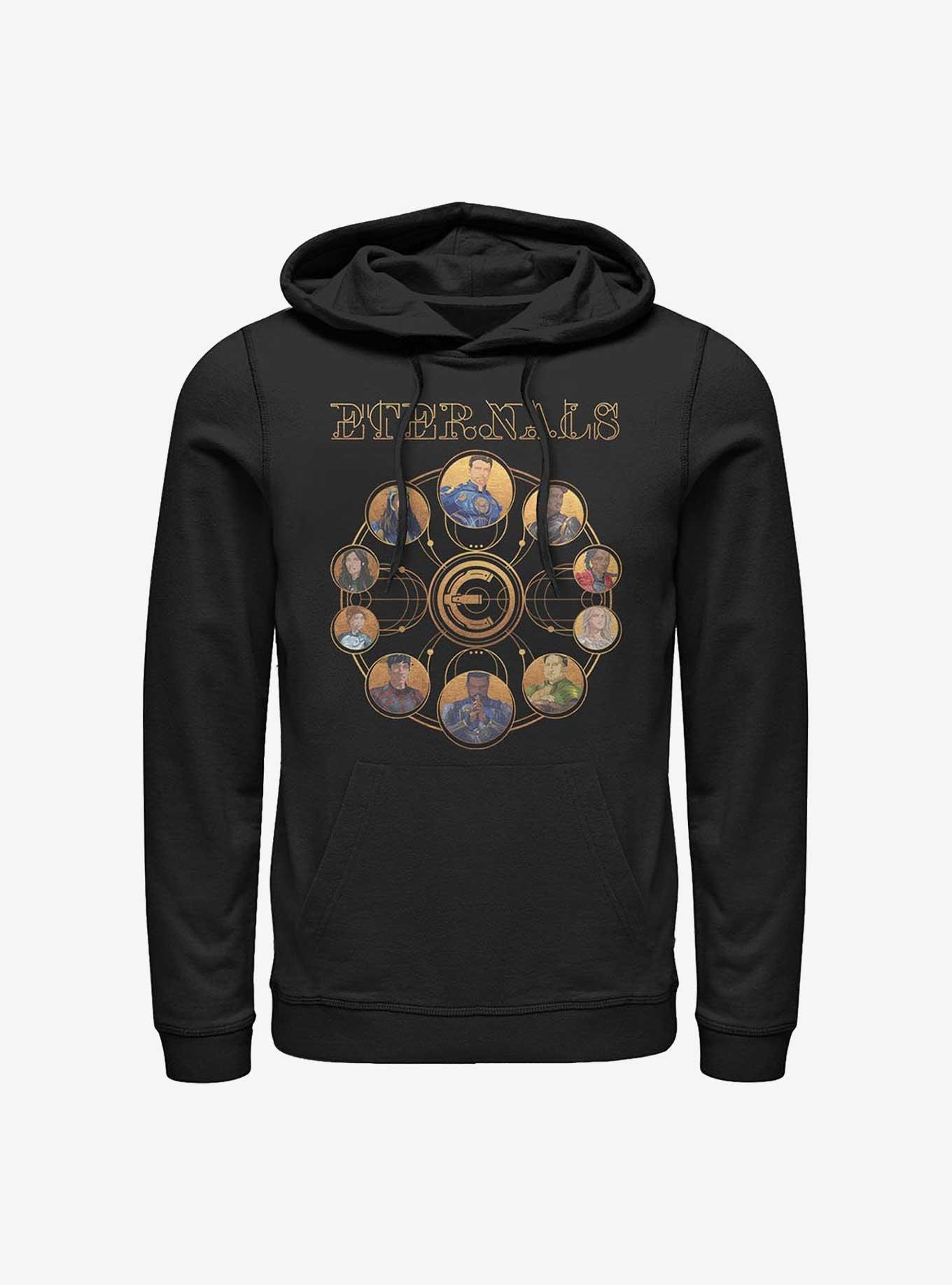 Marvel Eternals Circular Gold Heroes Hoodie, BLACK, hi-res