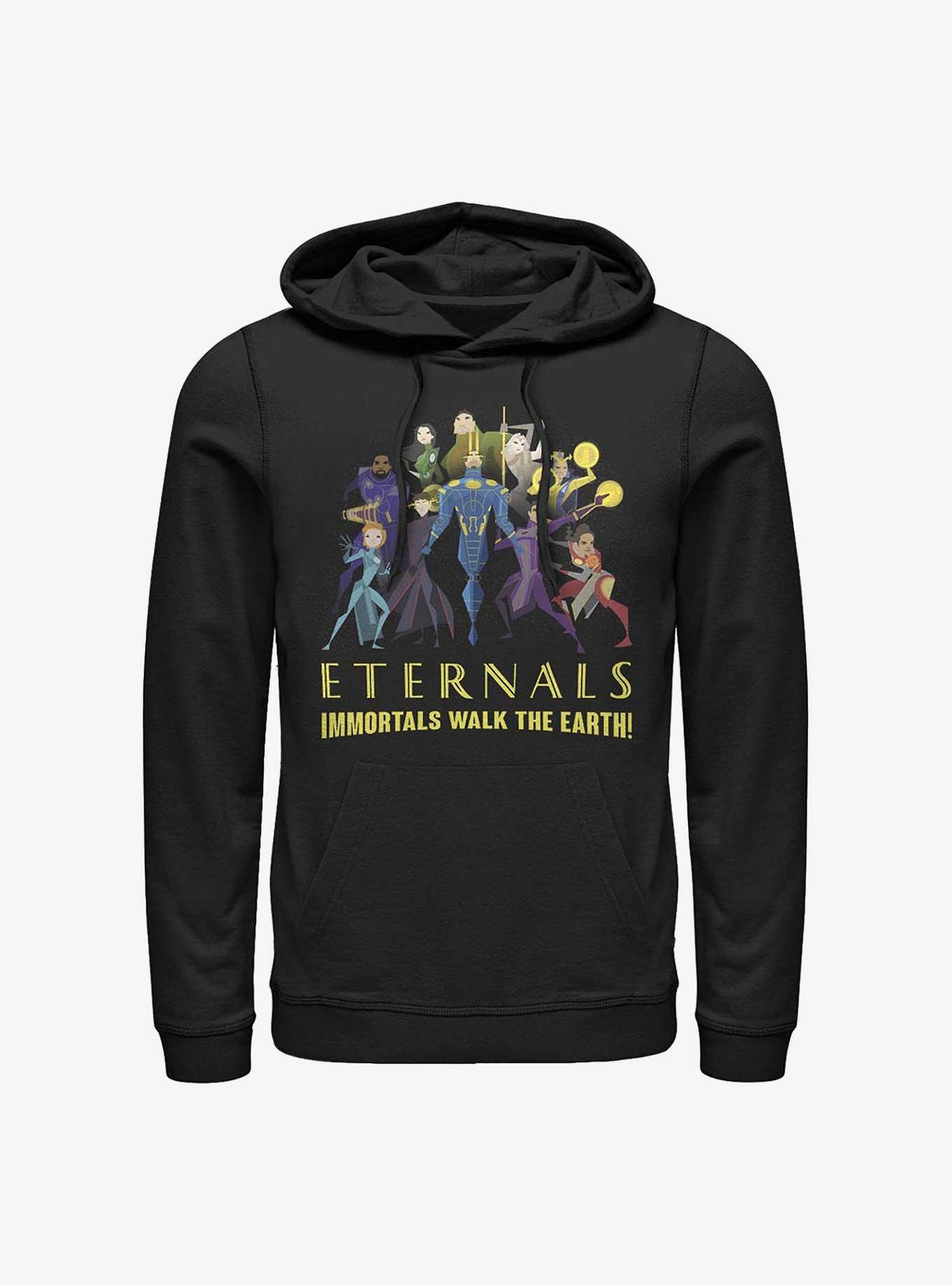 Marvel Eternals Immortals Walk The Earth Hoodie, BLACK, hi-res