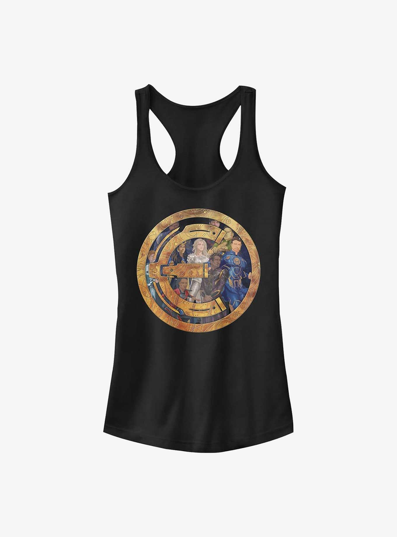 Marvel Eternals Badge Group Shot Girls Tank, BLACK, hi-res