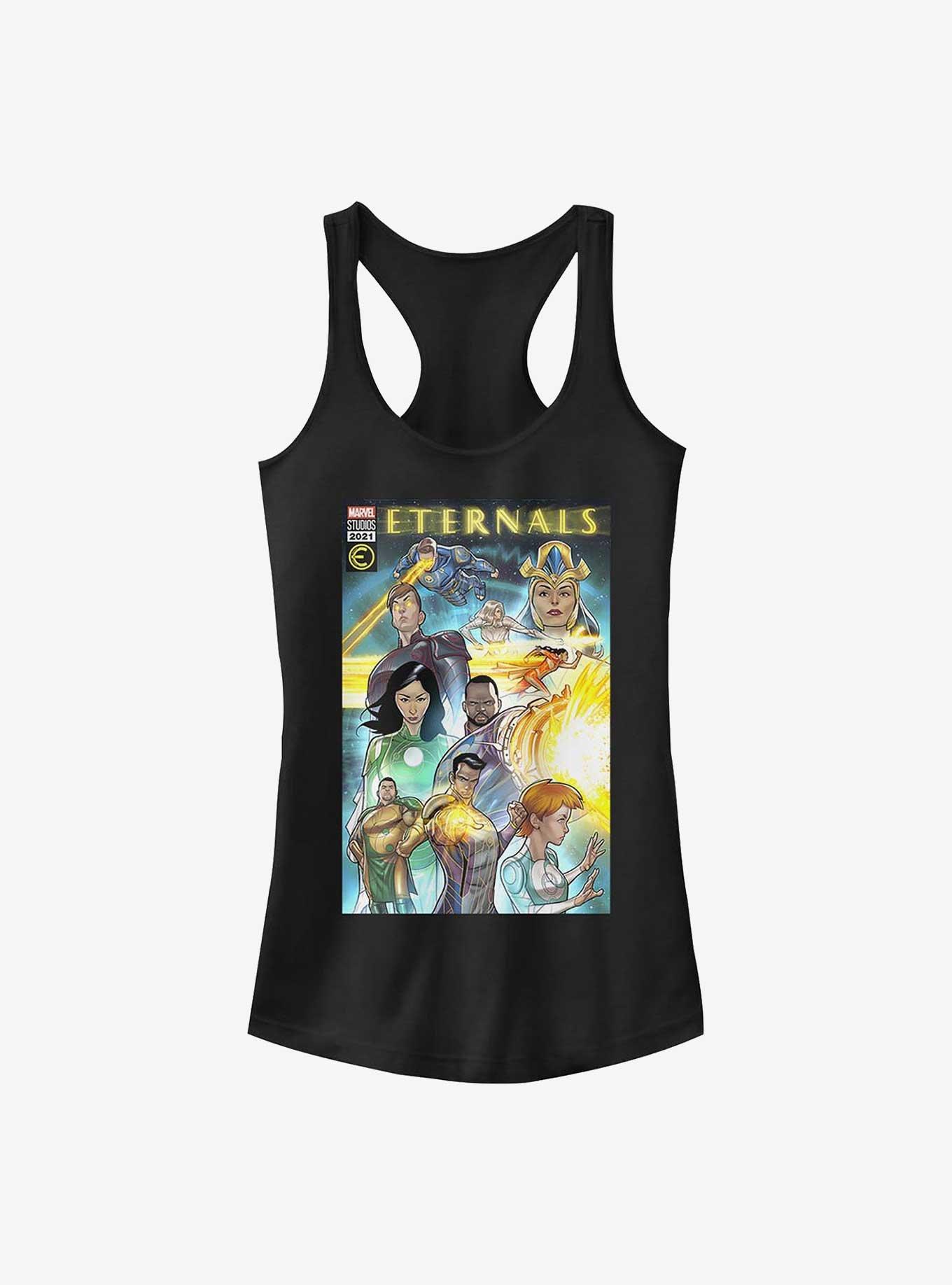 Marvel Eternals Group Comic Cover Girls Tank, BLACK, hi-res