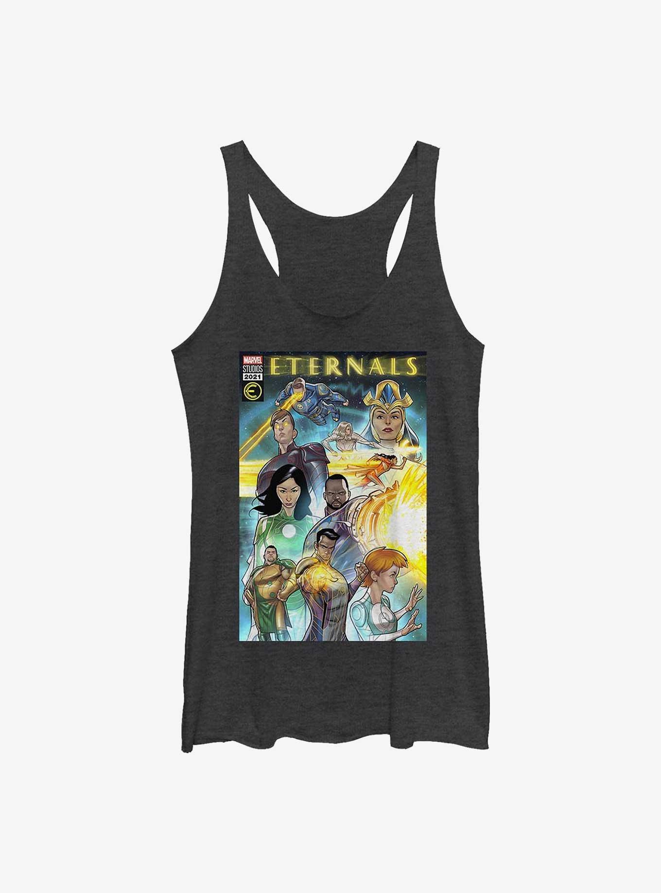 Marvel Eternals Group Comic Cover Girls Tank, BLK HTR, hi-res