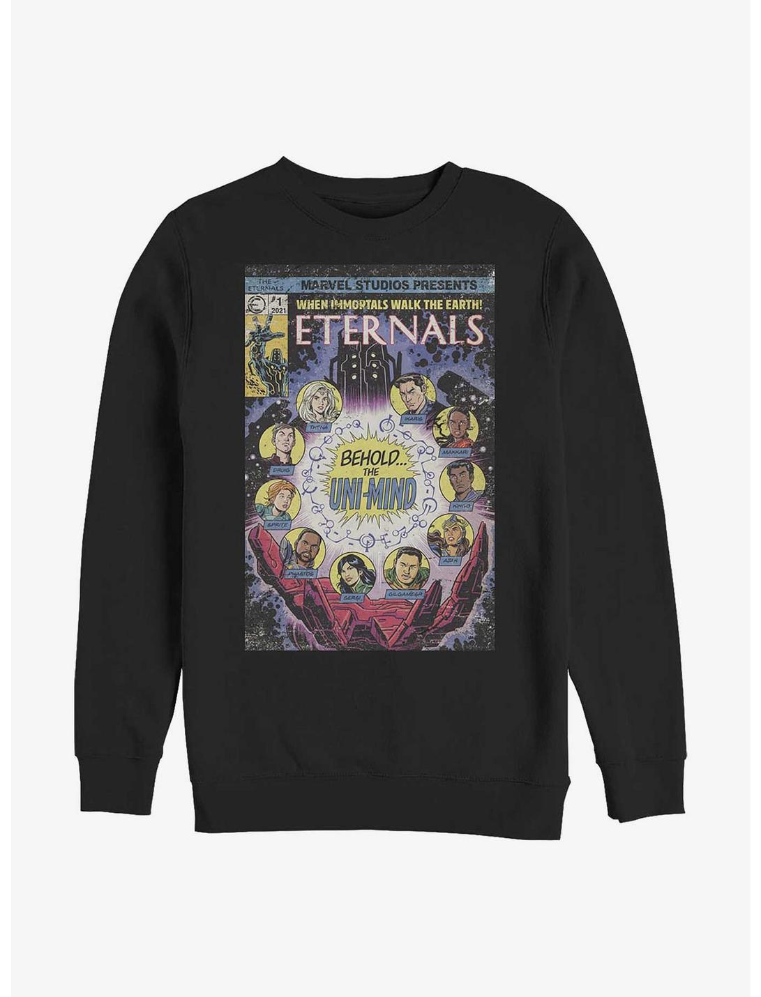 Marvel Eternals Vintage Comic Crew Sweatshirt, BLACK, hi-res